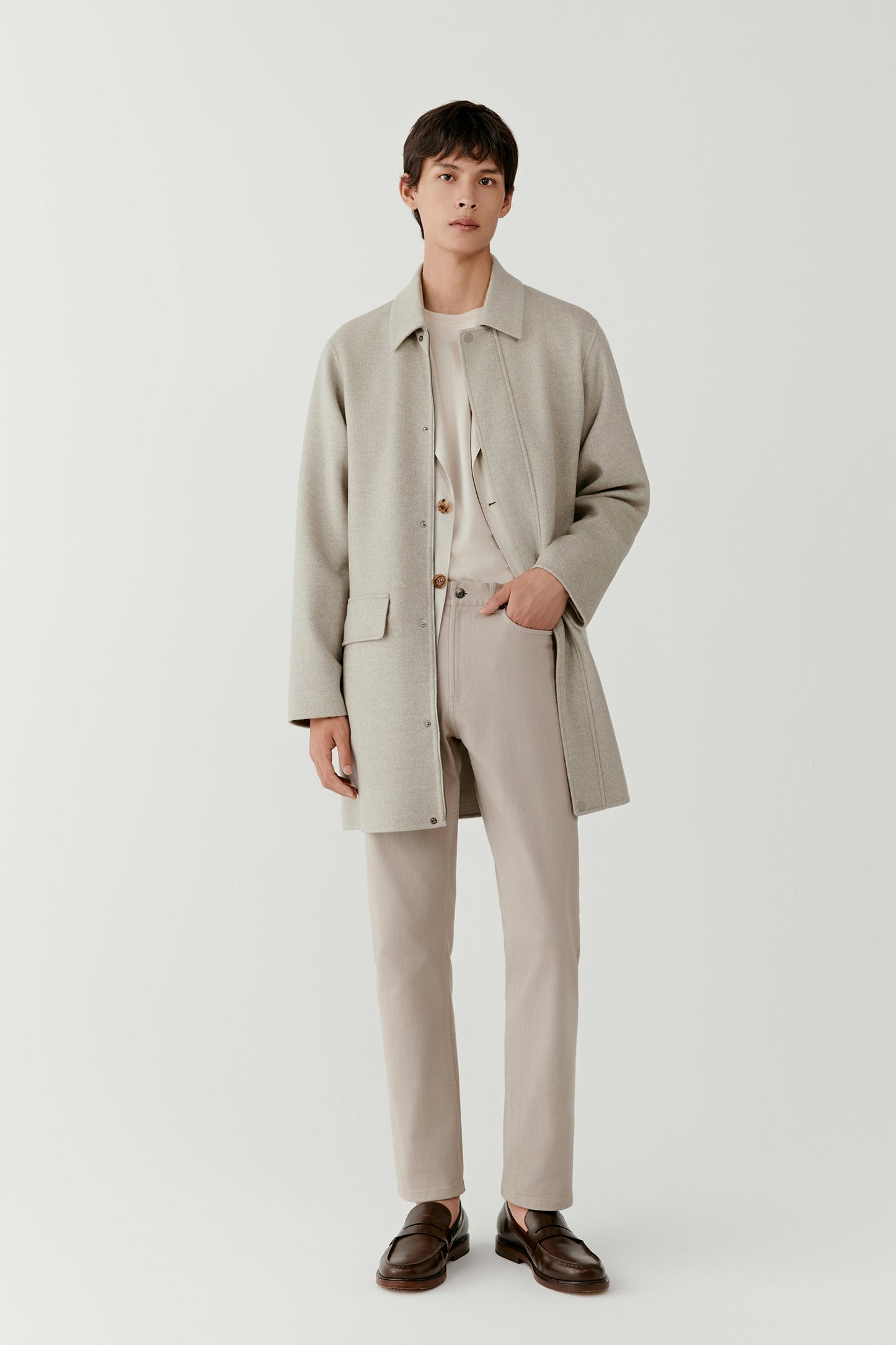 Coat in Double-Faced Wool