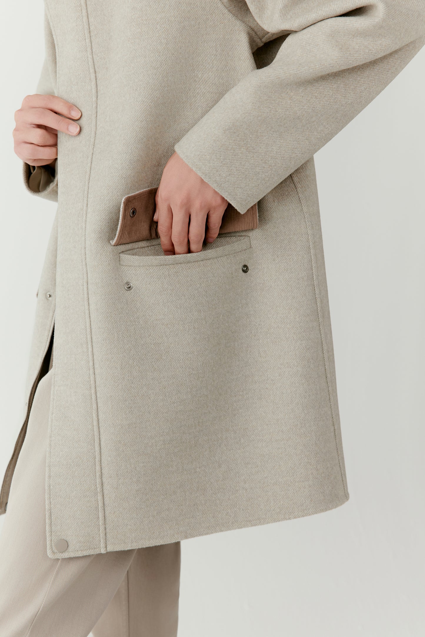 Coat in Double-Faced Wool