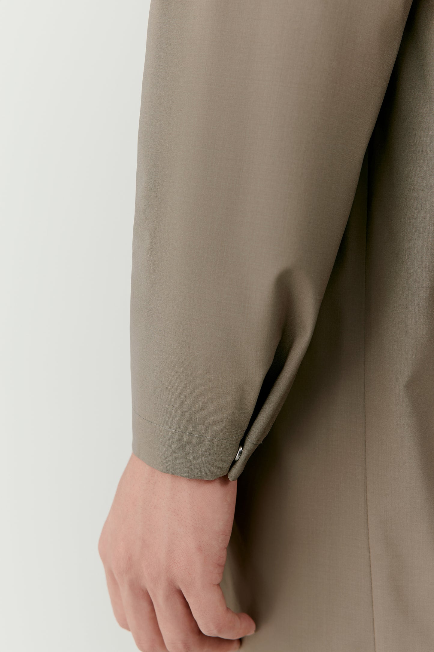 Hooded Trench Coat in Wool and Silk