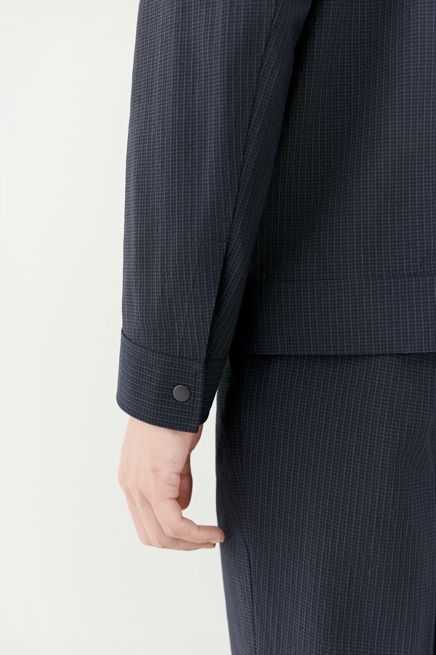 Checked Jacket in Wool and Silk