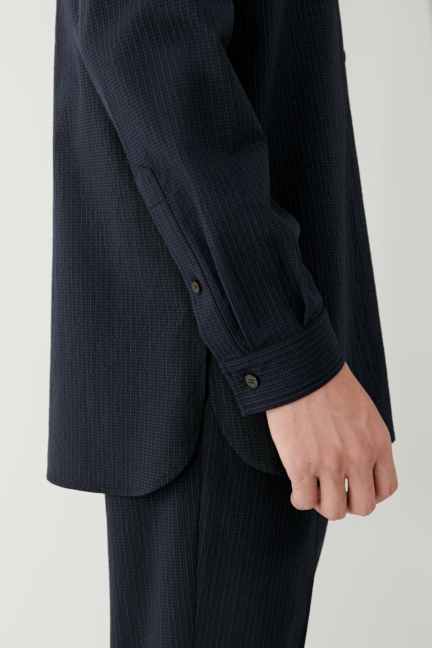 Check Shirt in Silk and Wool