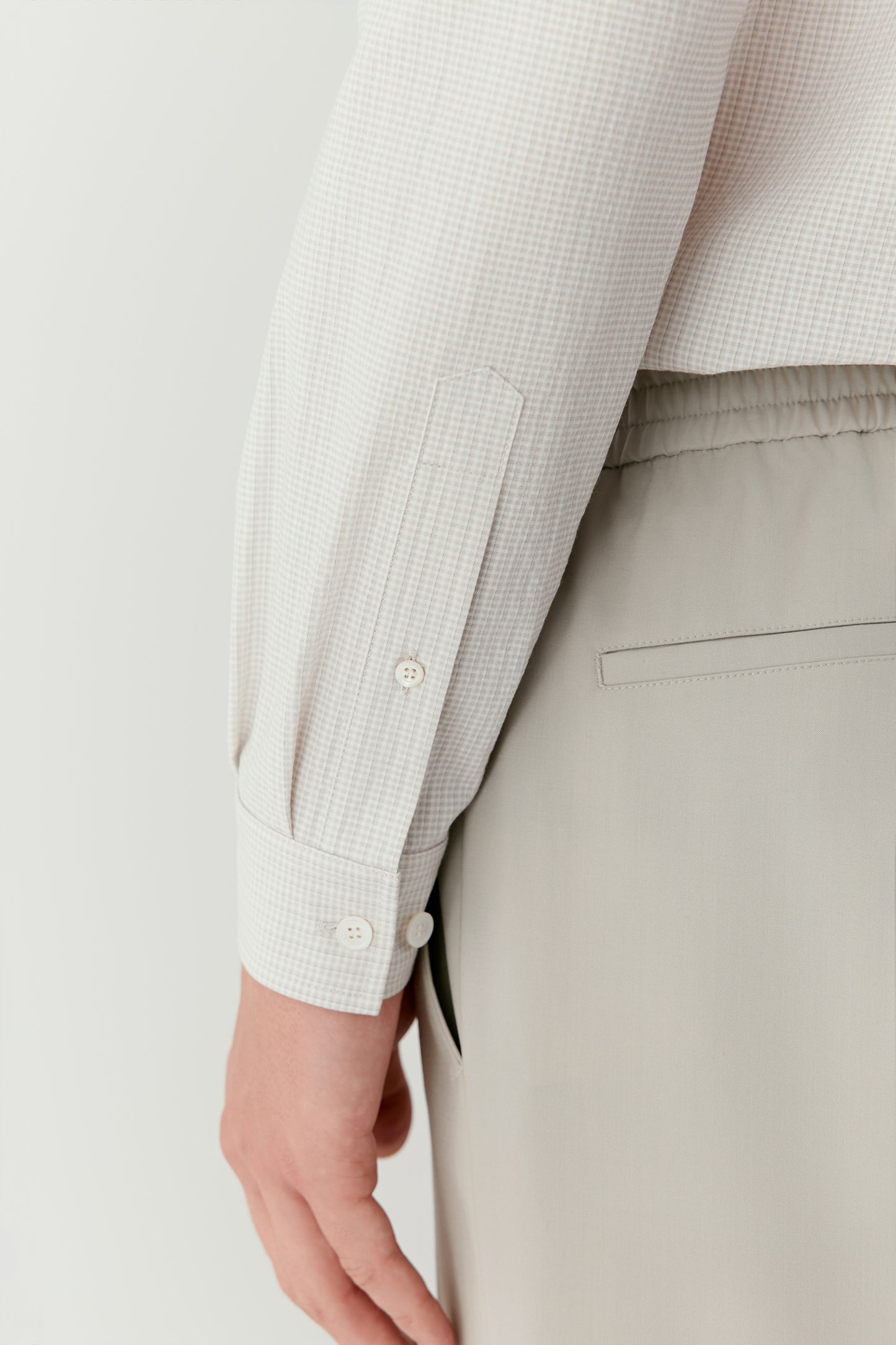 Checked Shirt in Silk and Wool