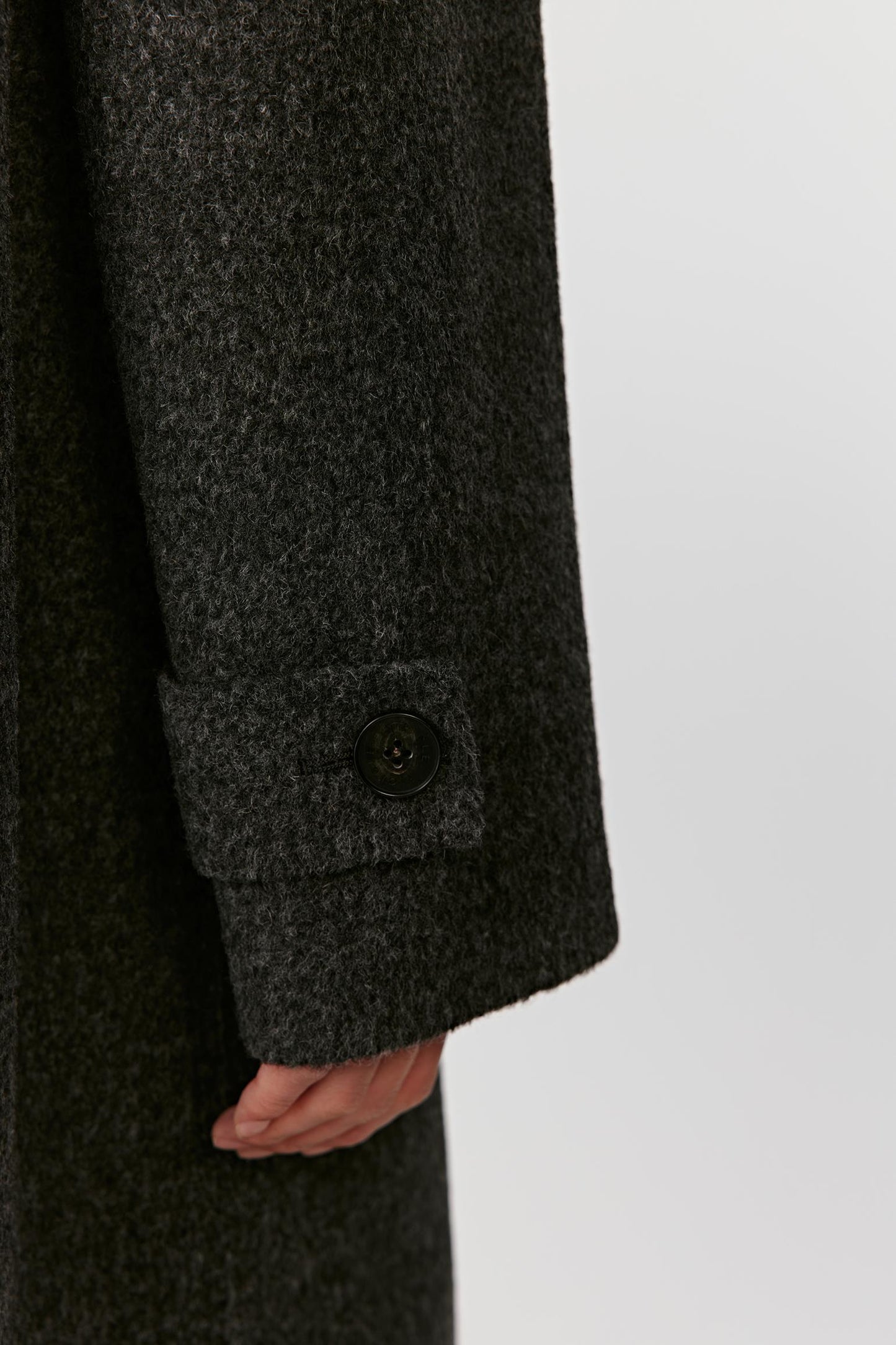 Belted Coat in Boiled Alpaca Tweed