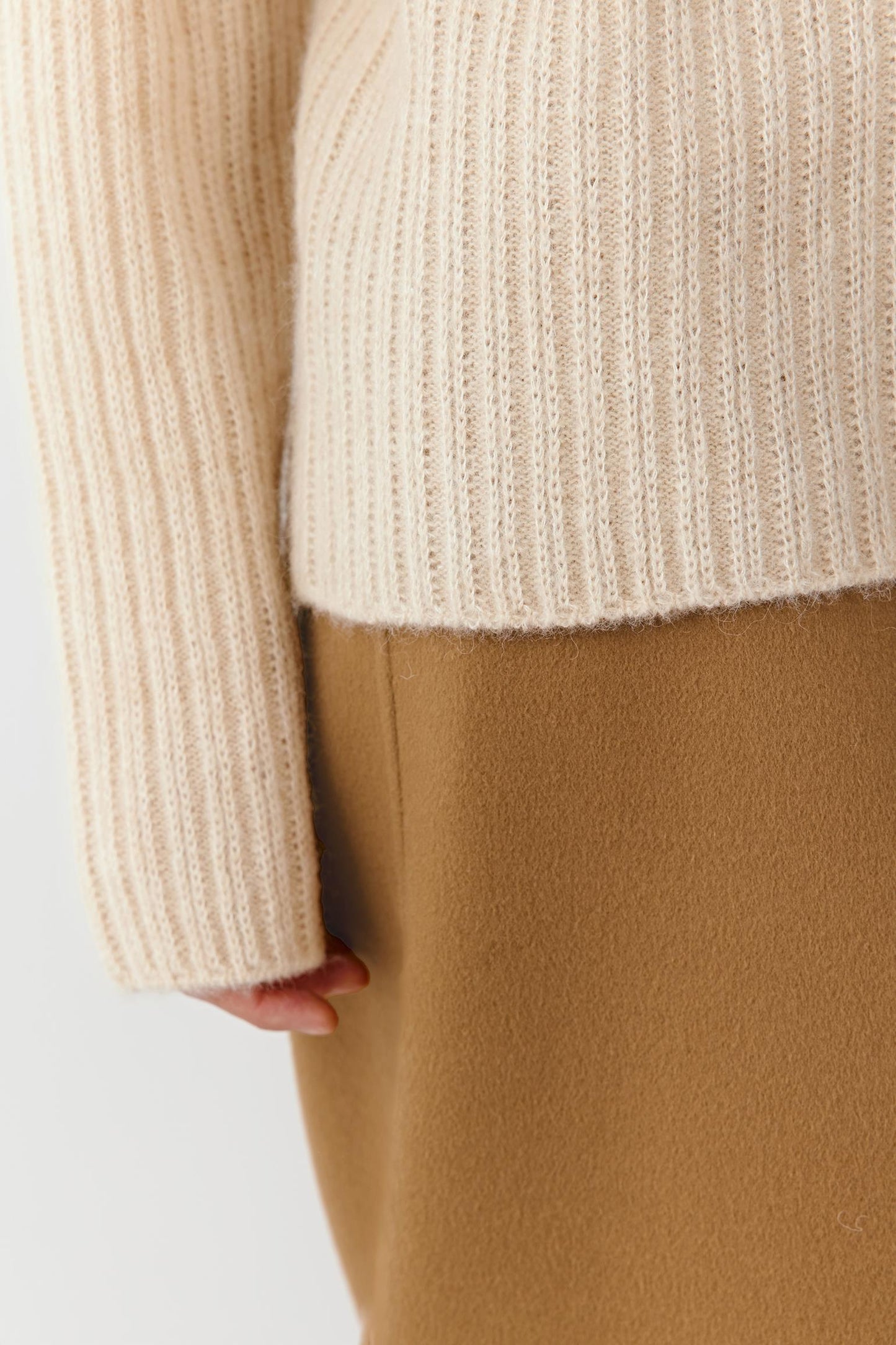 Pull côtelé en laine