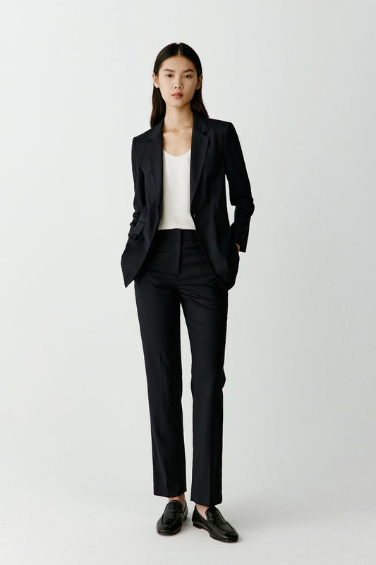 Veste blazer en laine peignée