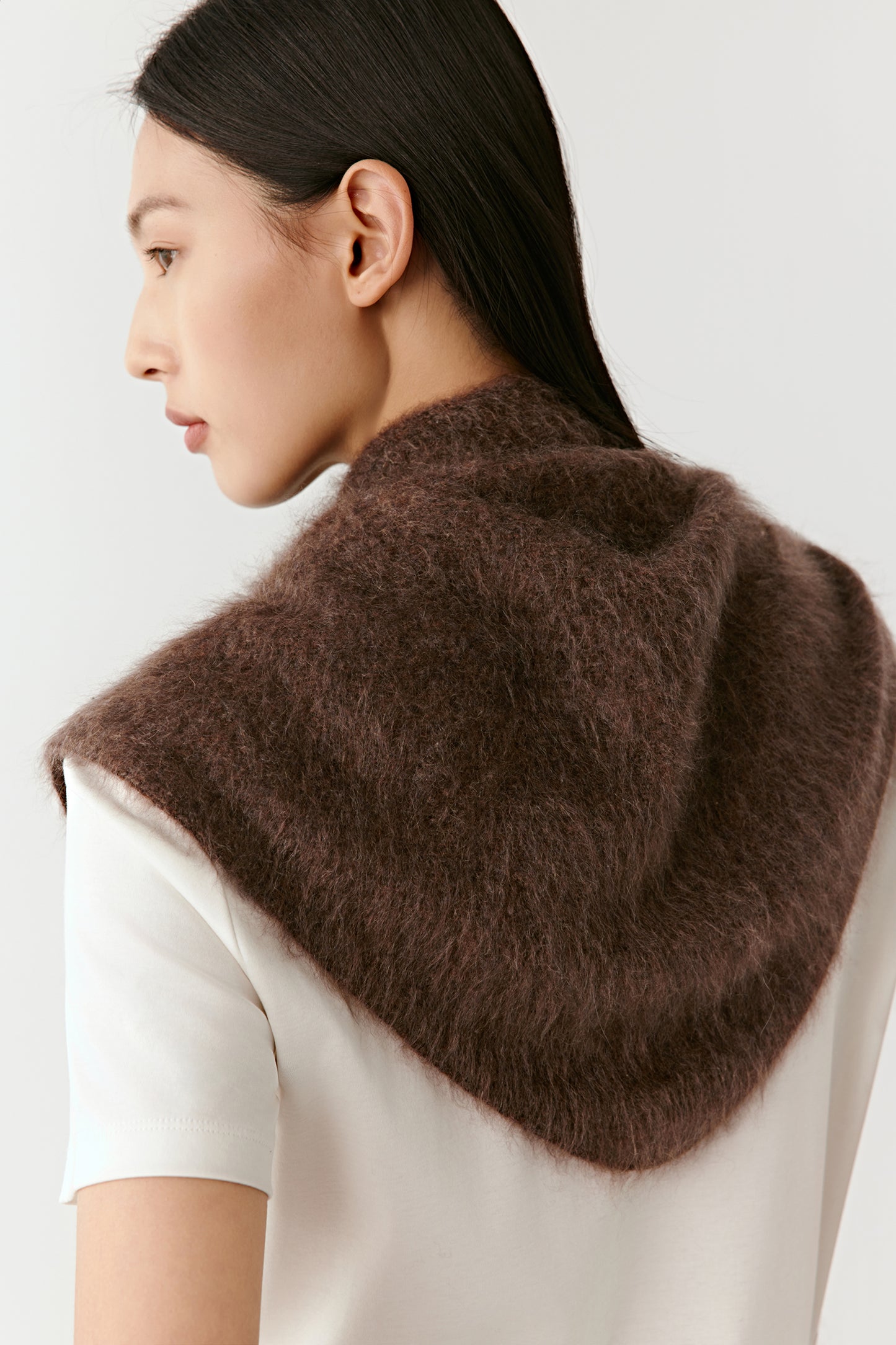 Rear angle showing the natural drape and smooth transition of the fabric across the back.