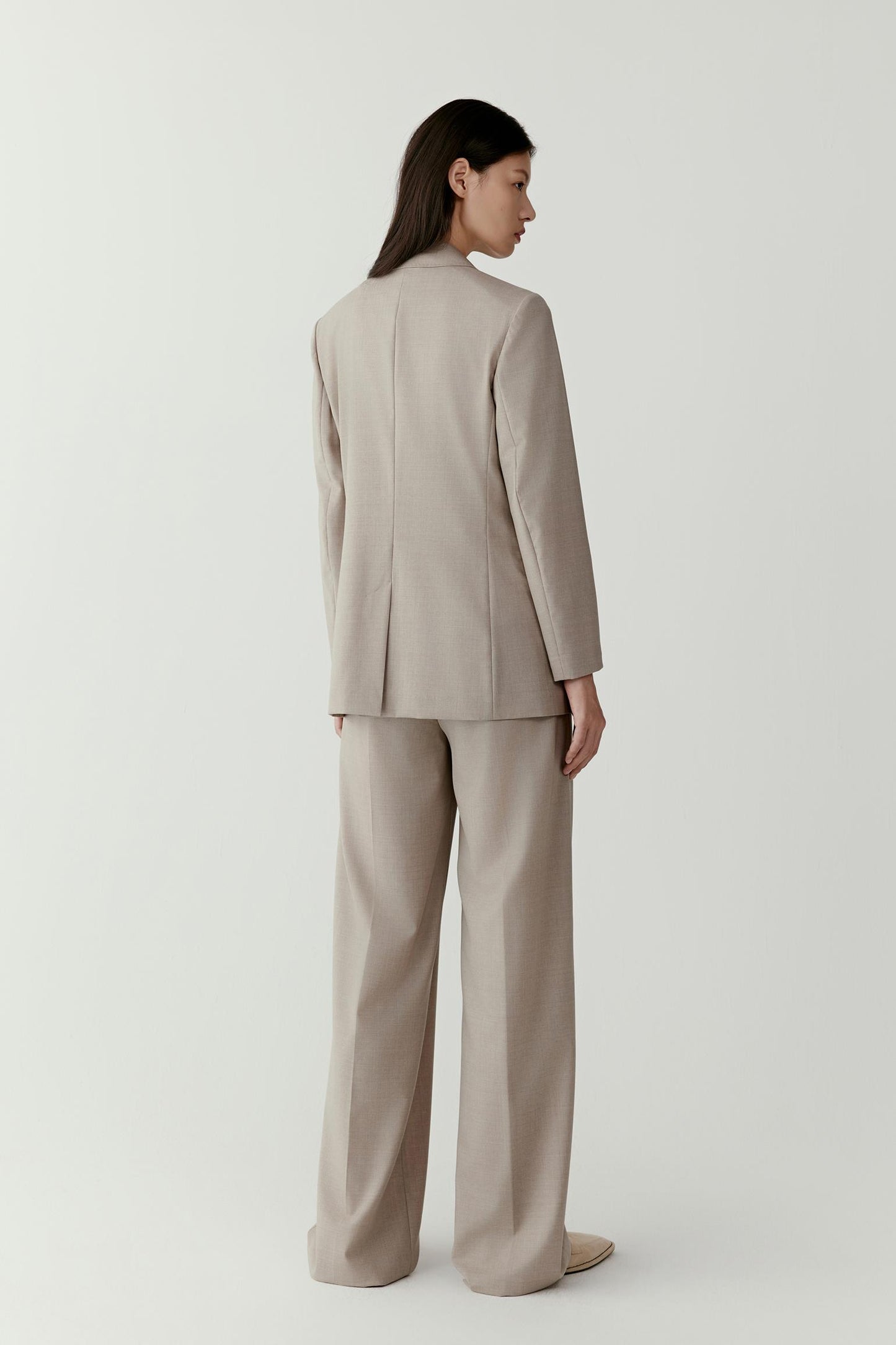 Veste blazer en laine peignée
