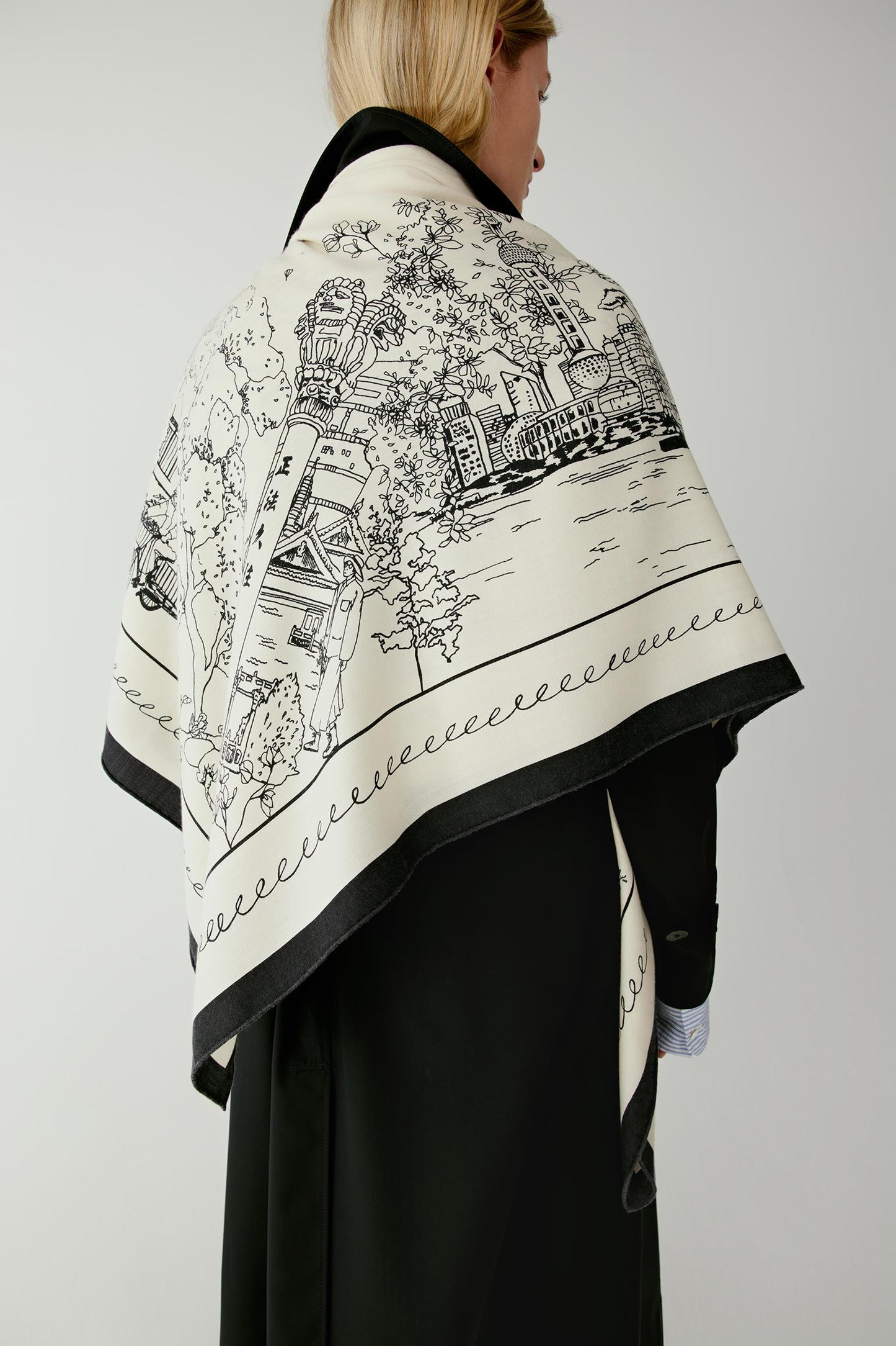 Scarf in Printed Silk-Cashmere