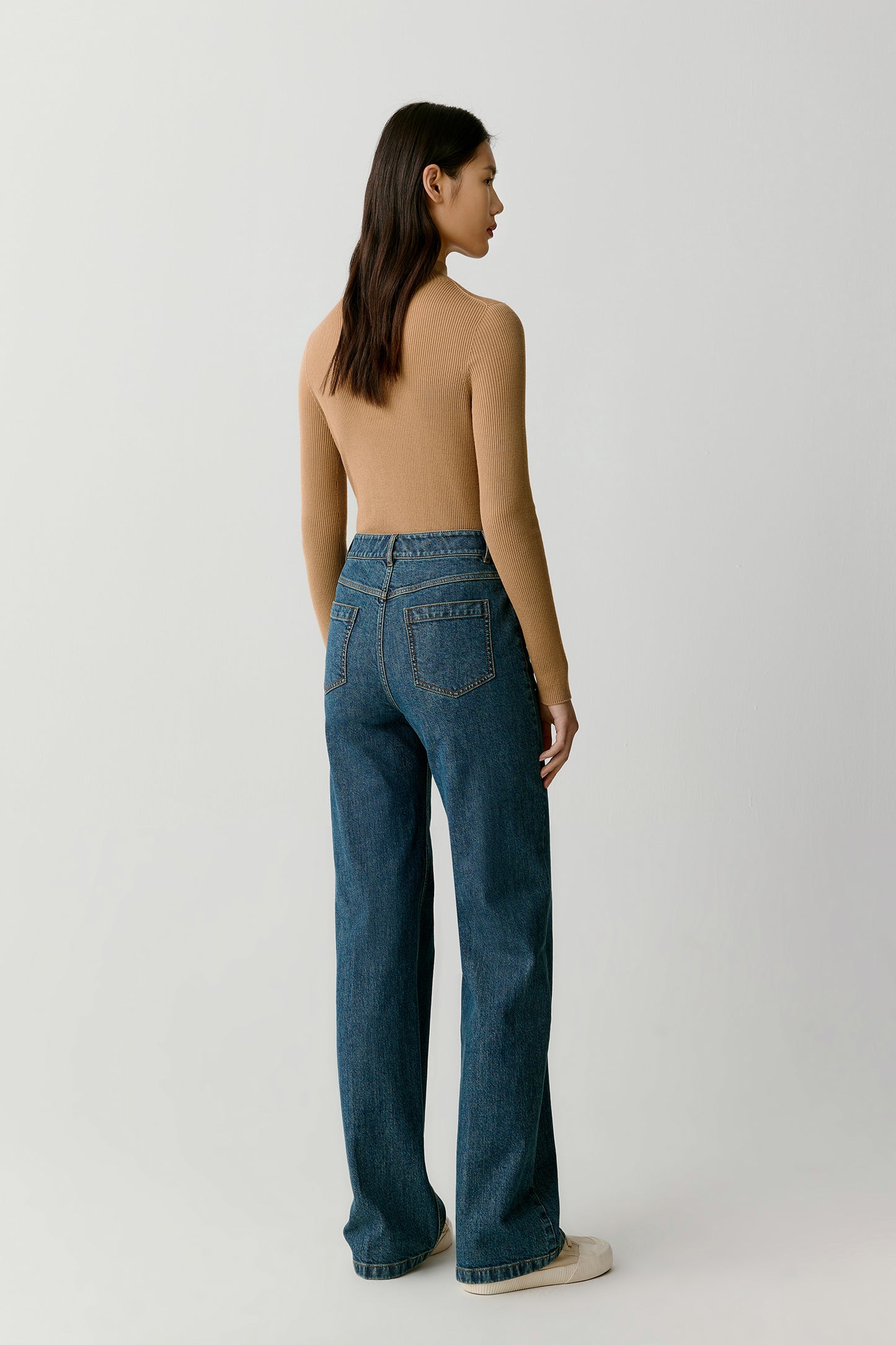 Ribbed Pullover in Superfine Wool