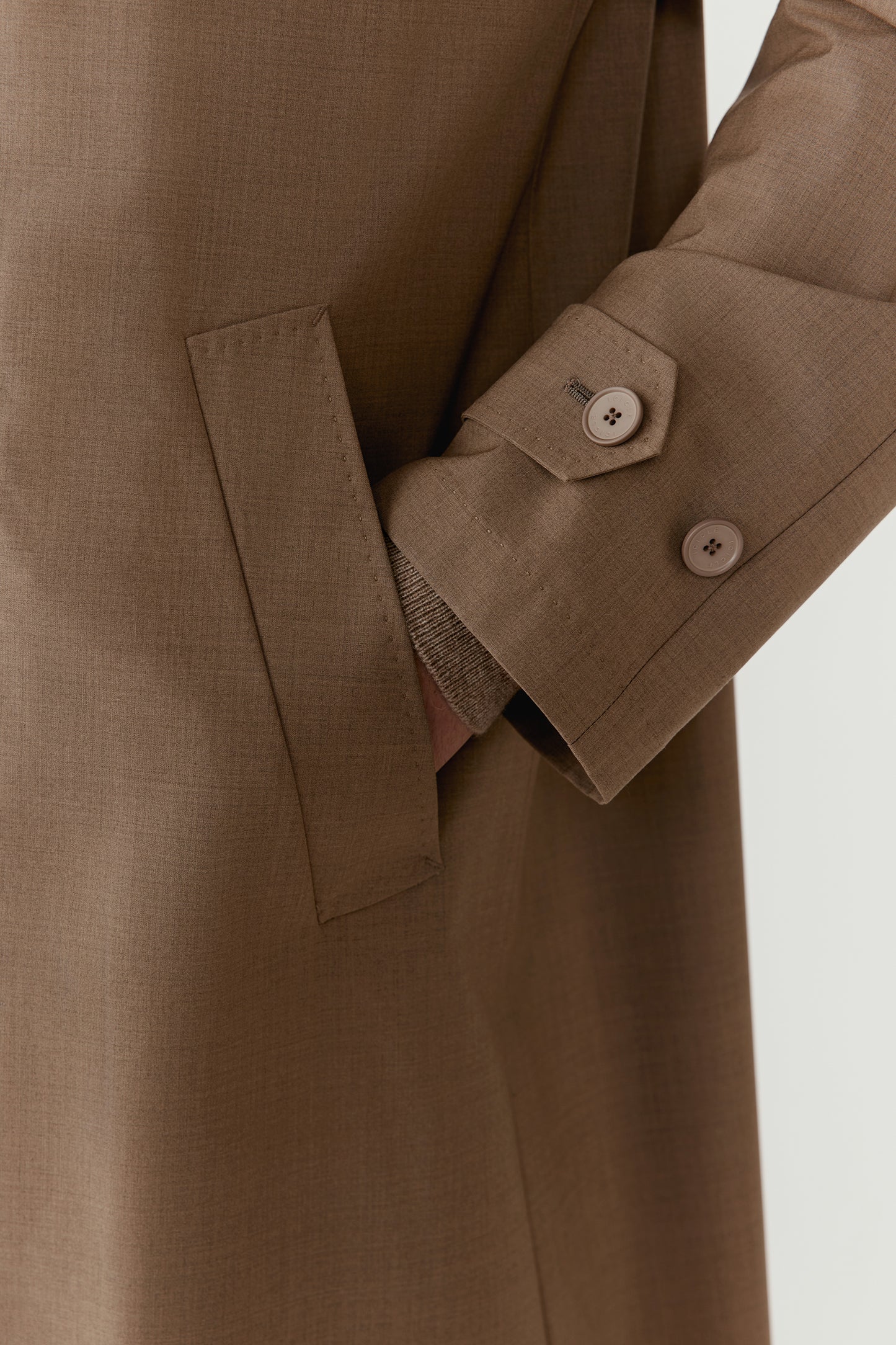 Trench droit en laine et soie DEW