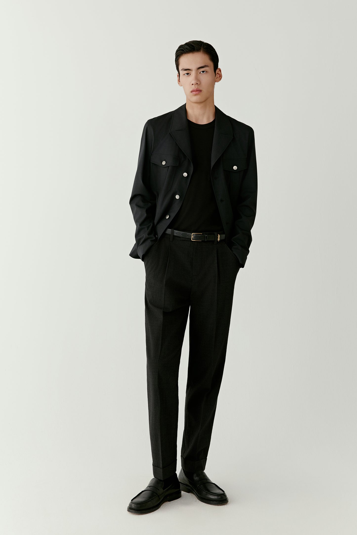 Veste droite en laine et soie DEW