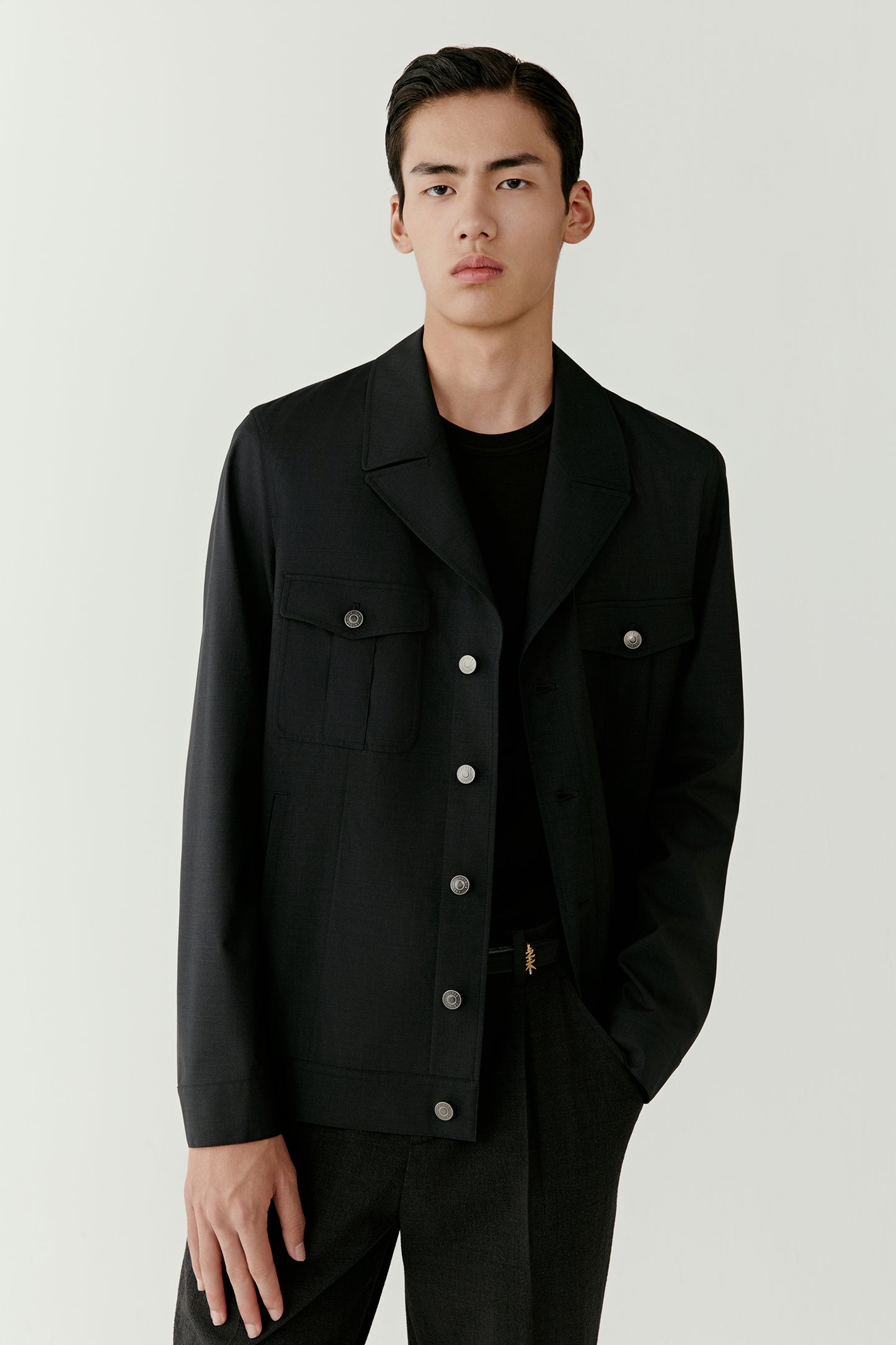DEW Straight-Cut Jacket in Wool and Silk