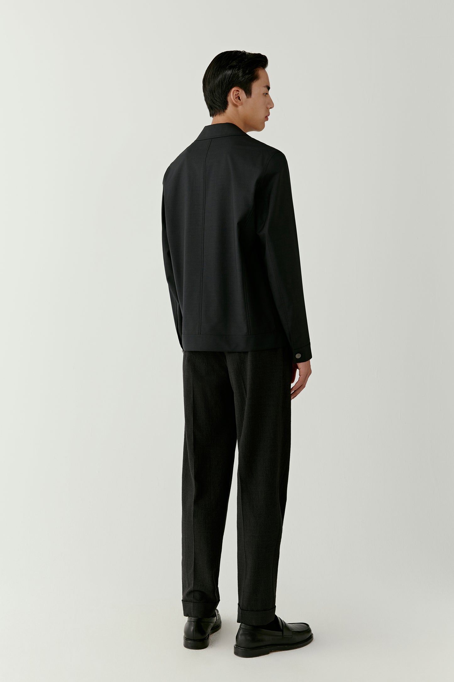Veste droite en laine et soie DEW
