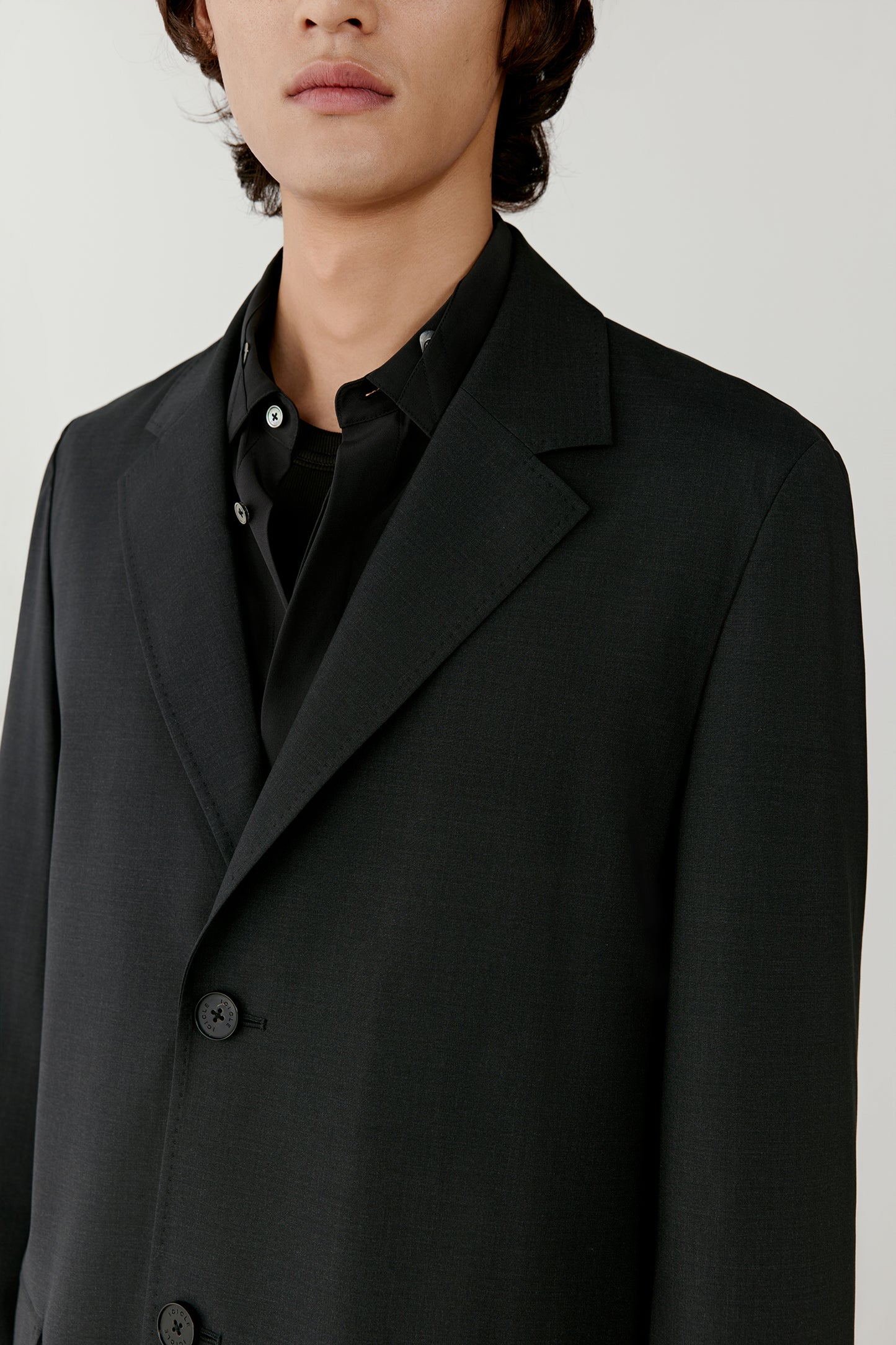 Trench droit en laine et soie DEW