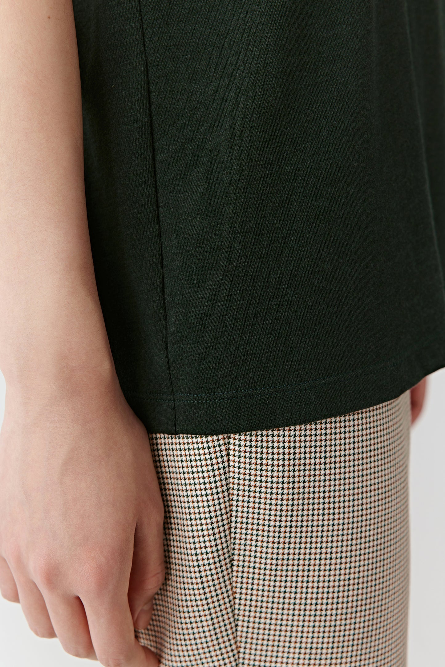 Sleeveless Polo Top in Cotton, Wool and Silk