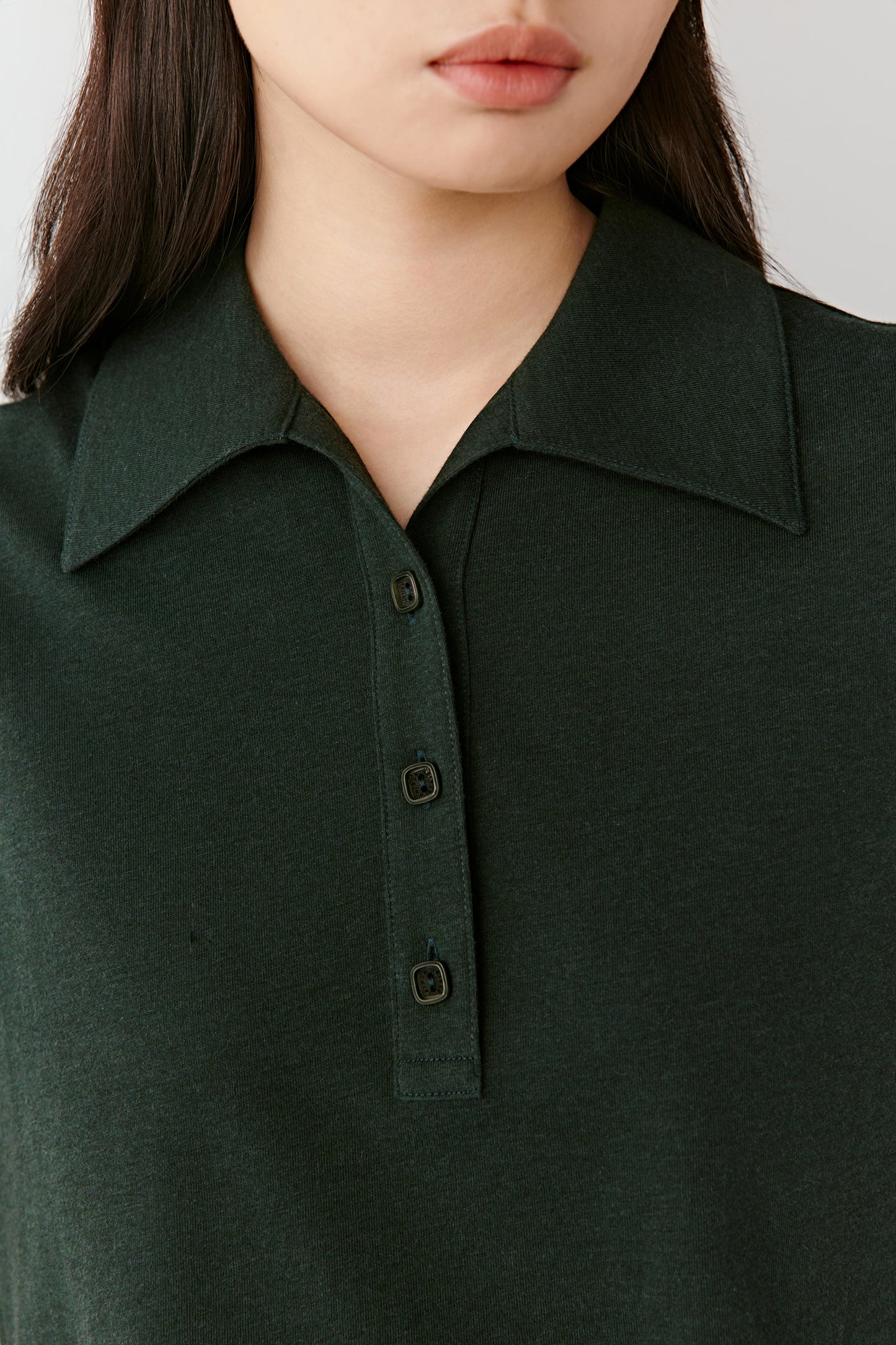 Sleeveless Polo Top in Cotton, Wool and Silk