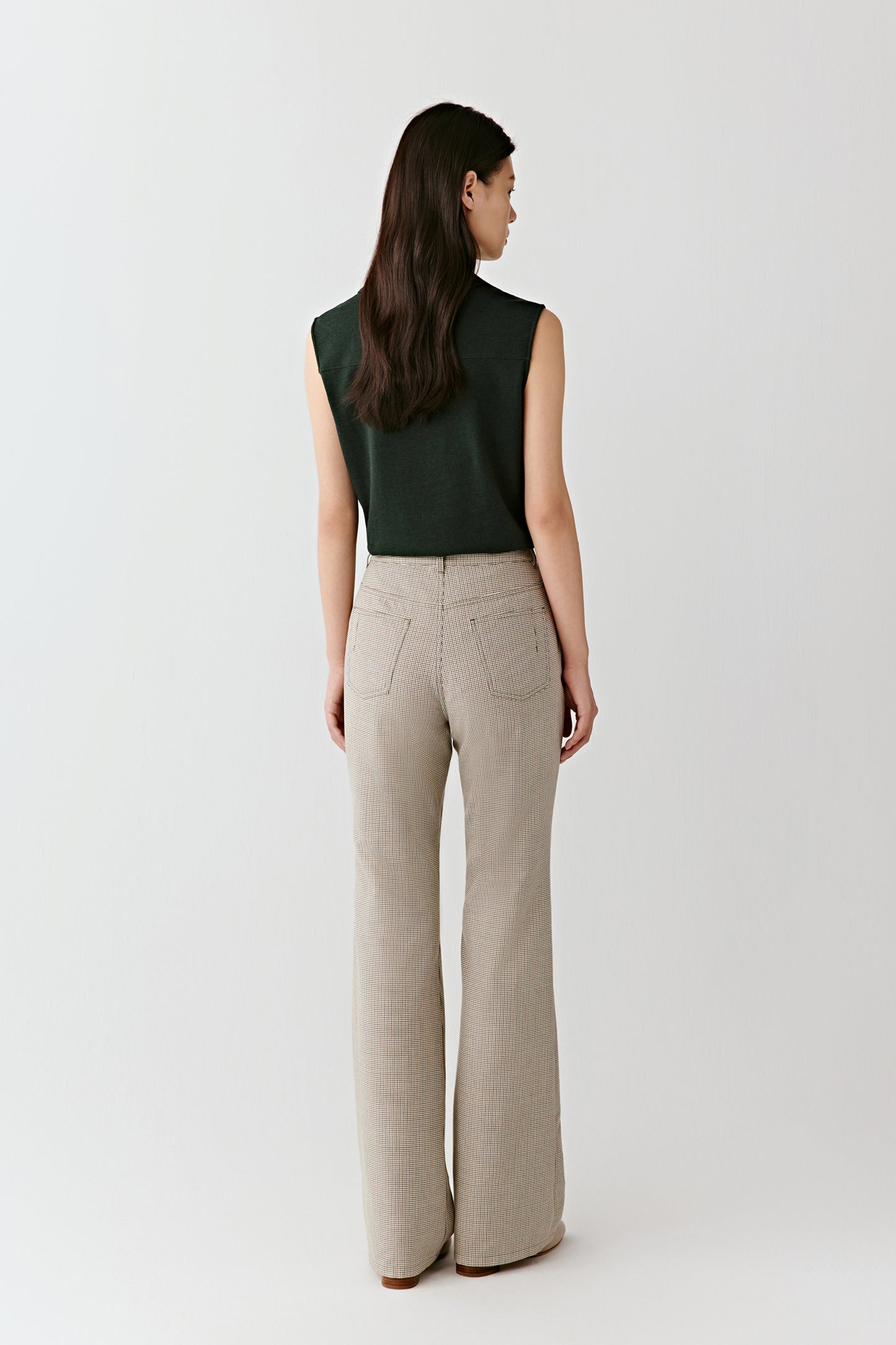 Sleeveless Polo Top in Cotton, Wool and Silk