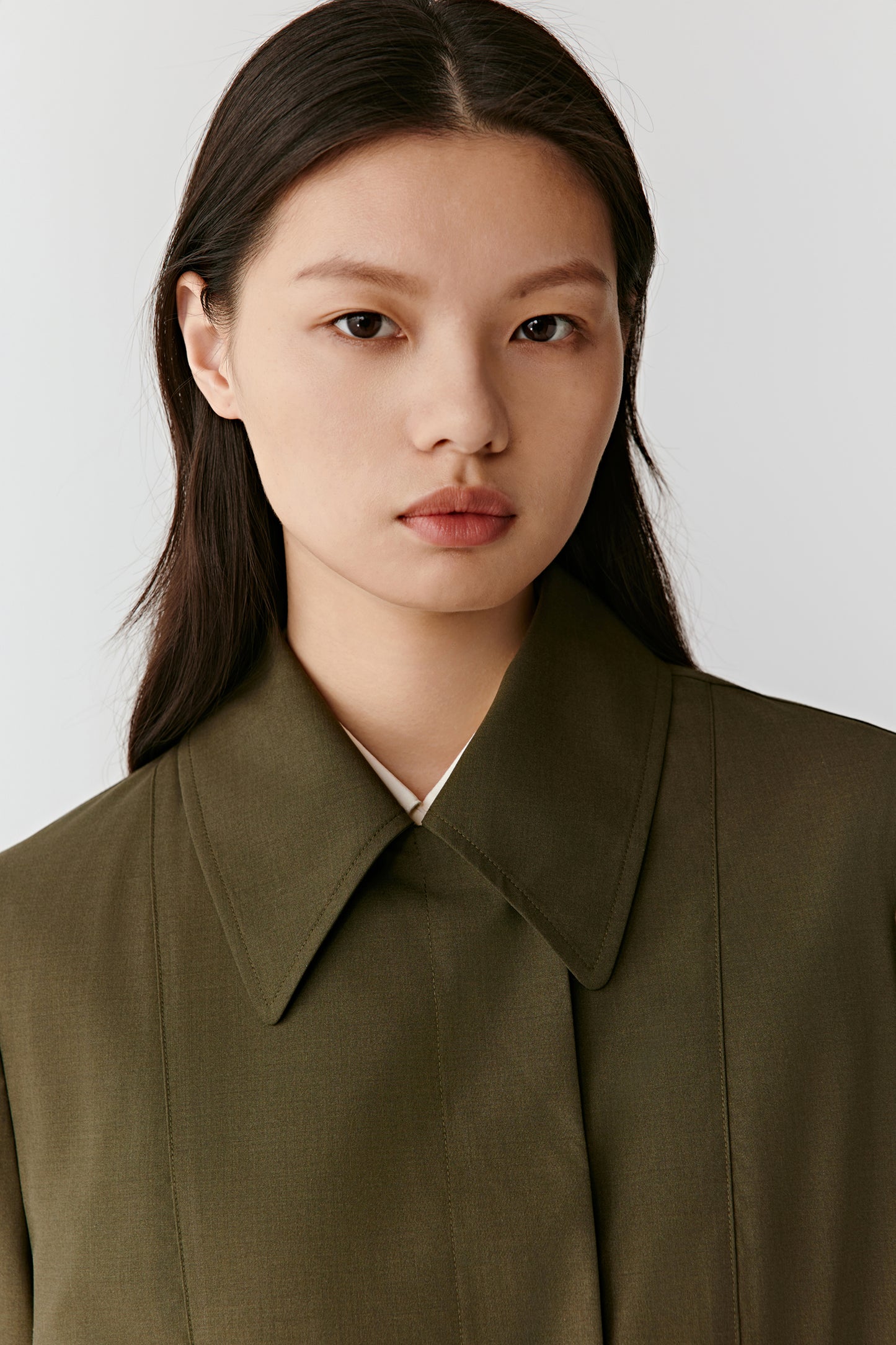 DEW Trench Coat in Wool and Silk