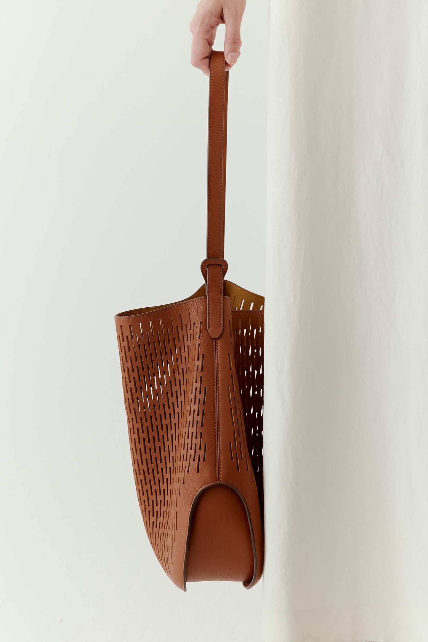 Hobo Bag in Perforated Leather