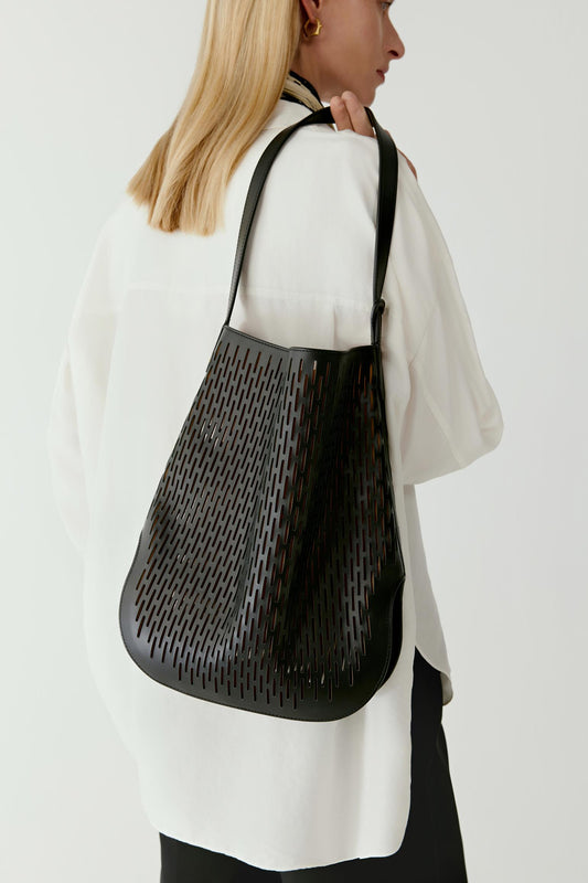 Sac Hobo en cuir perforé