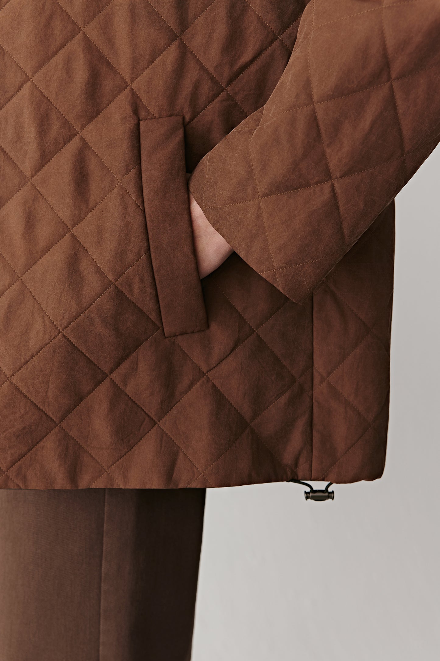 Close-up of the sleeve showing the finish.