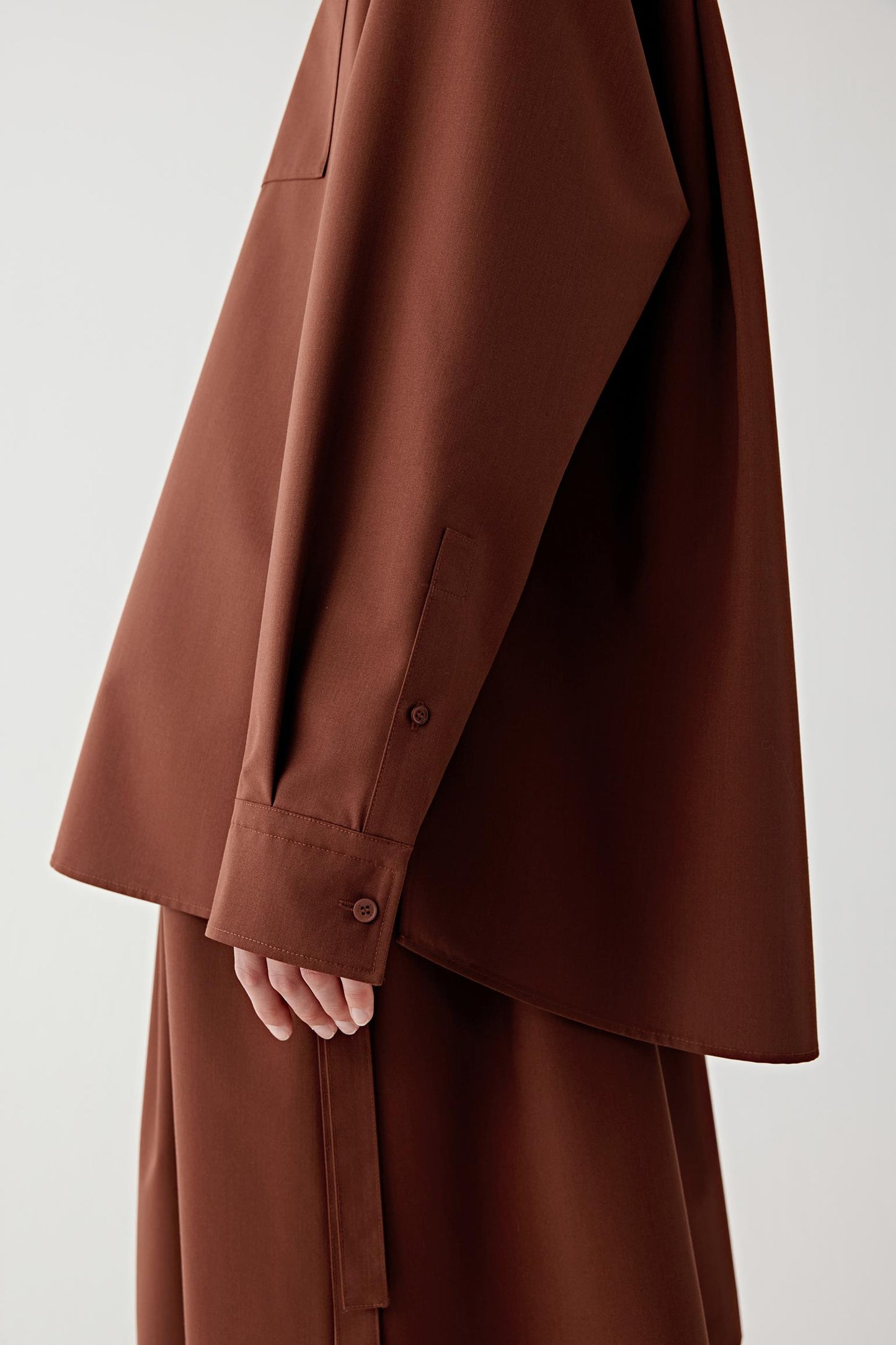 Shirt in Worsted Wool and Silk