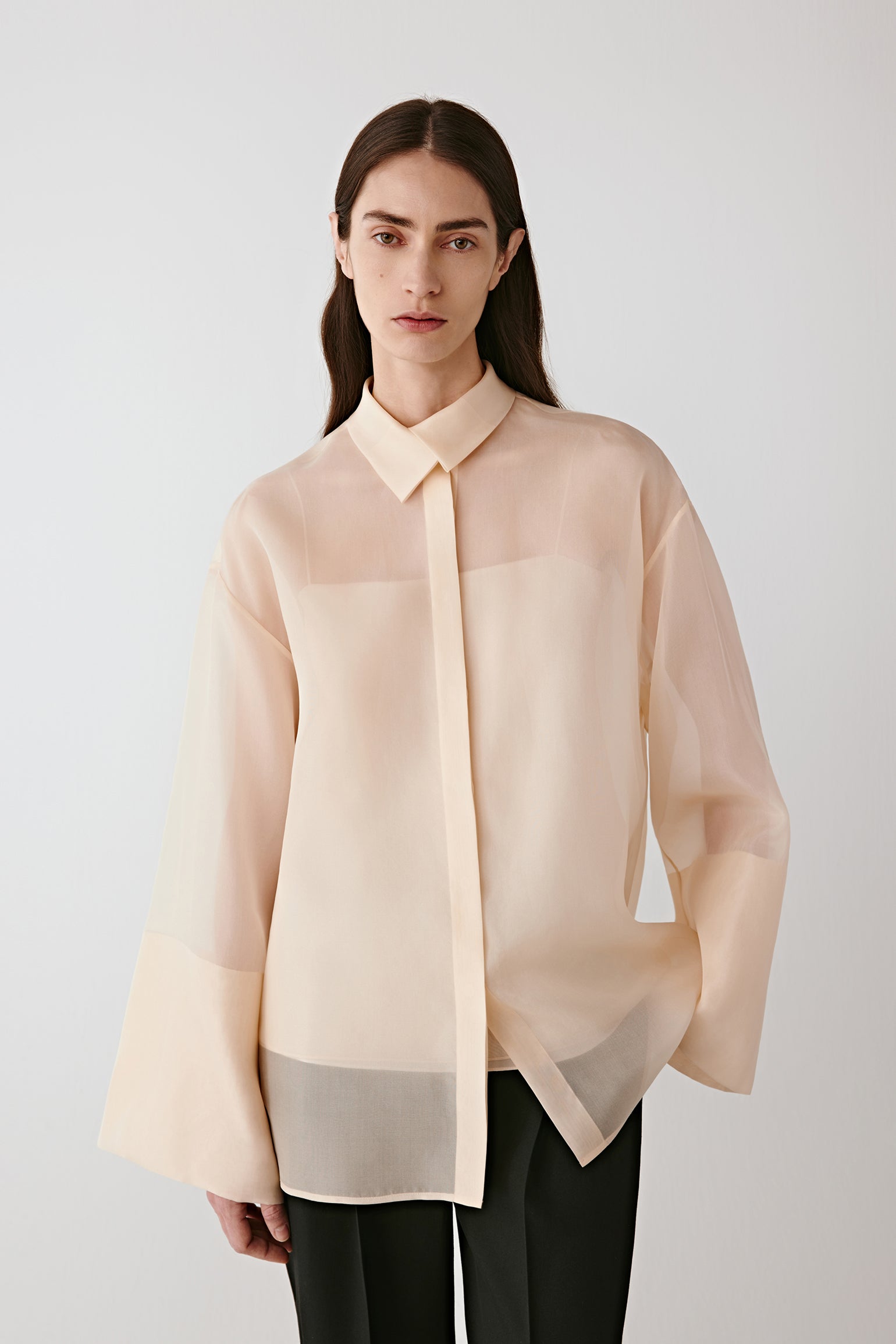CLANEクラネ FLUFFY SHEER H⁄S SHIRT CLANE FLUFFY SHEER H/S SHIRT