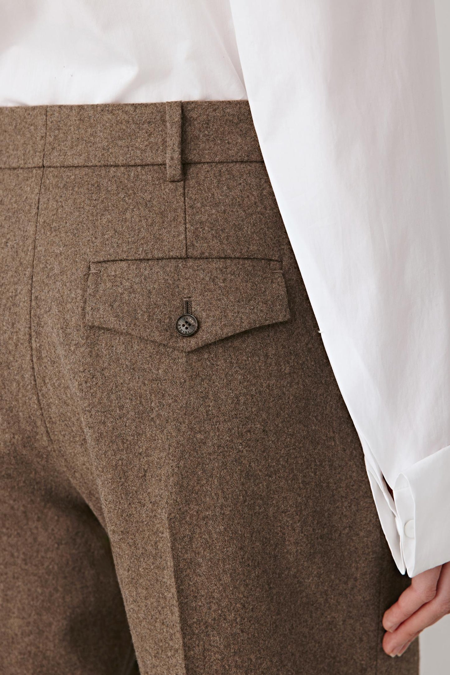 Wide-Leg Trousers in Wool and Silk Tweed