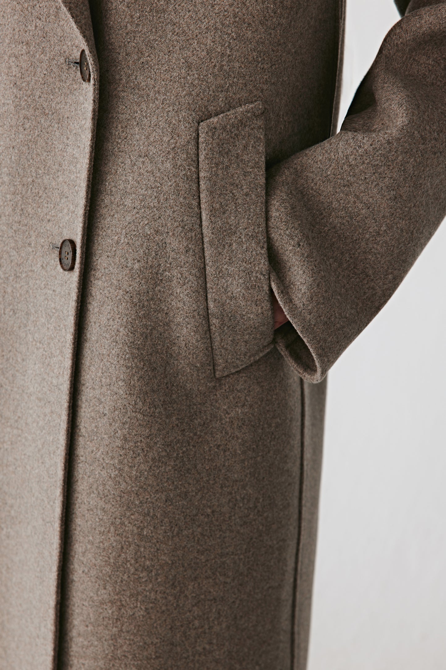 Detail shot of the pocket and wool surface, showing the soft touch and fine finish.