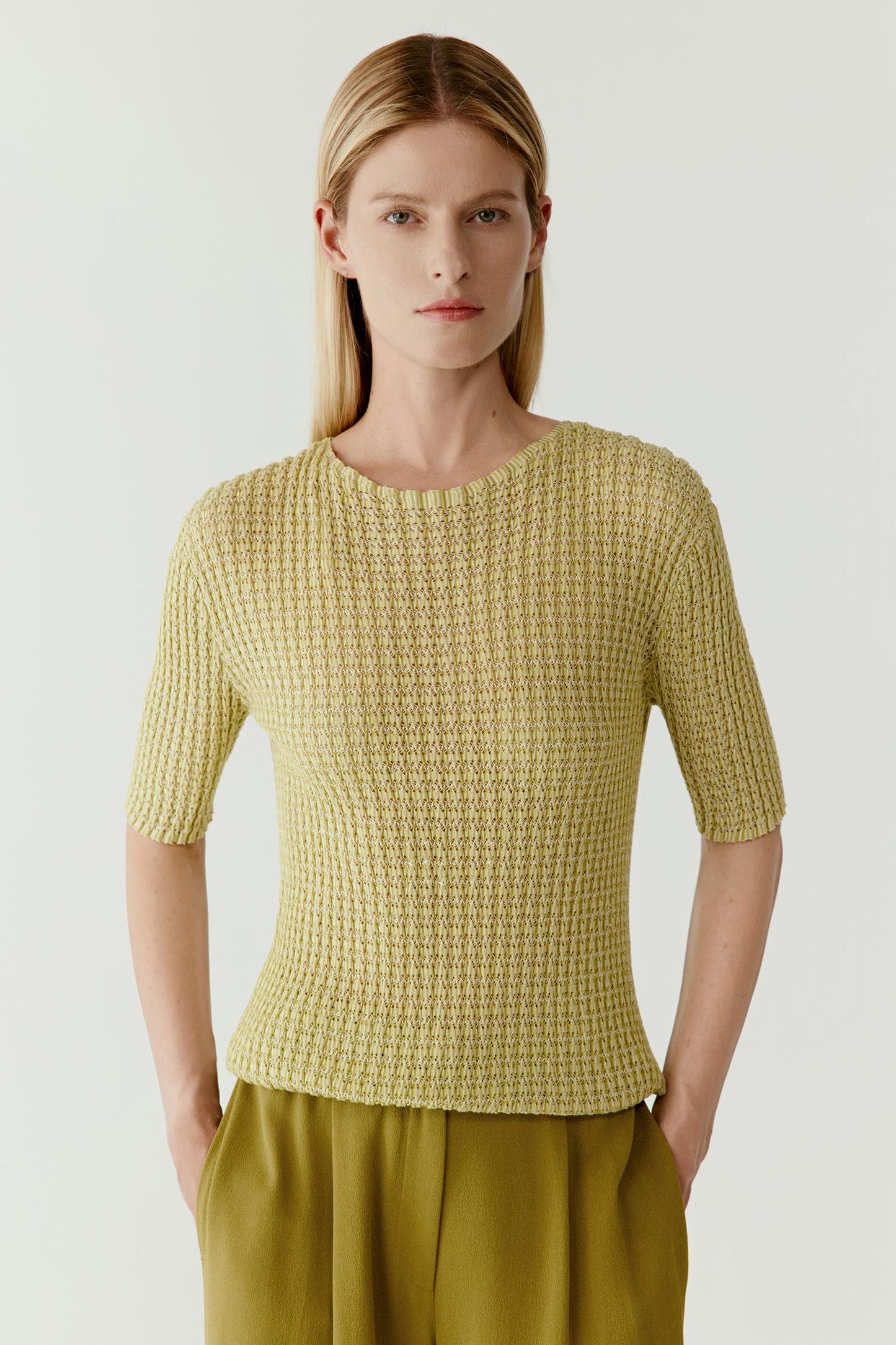 Pull en maille soie et coton