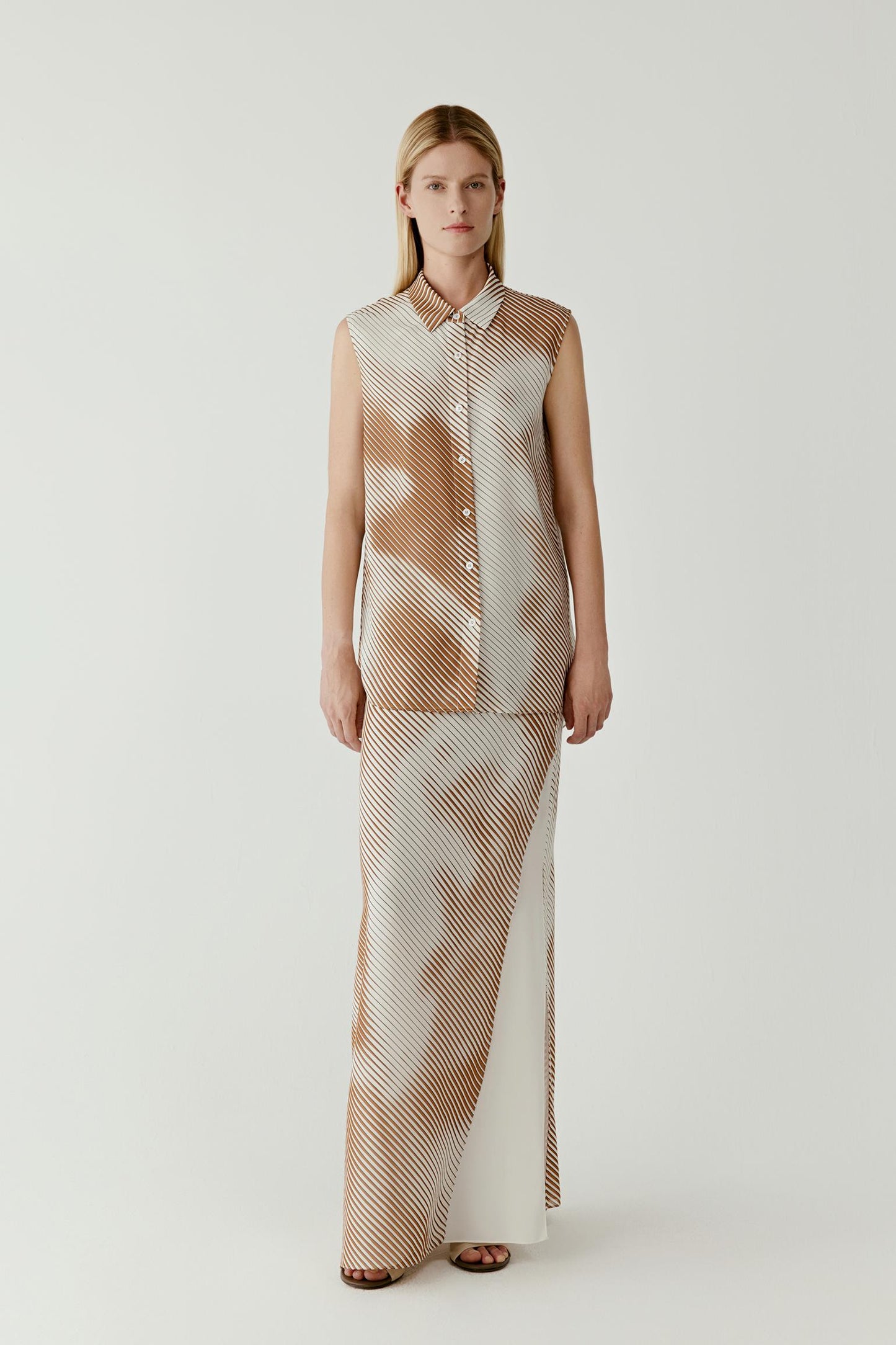 Long Printed Silk Georgette Skirt