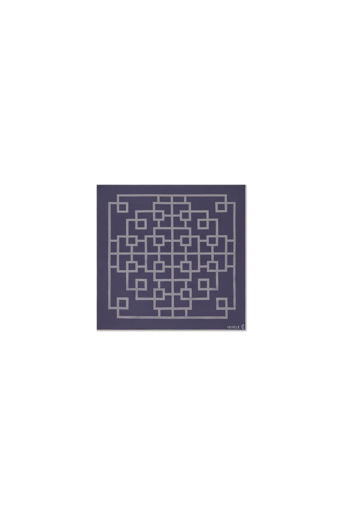 Flat lay detail showing the square format and contrasting border.