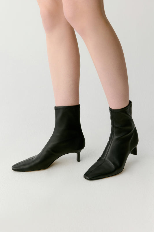 Bottines en cuir stretch