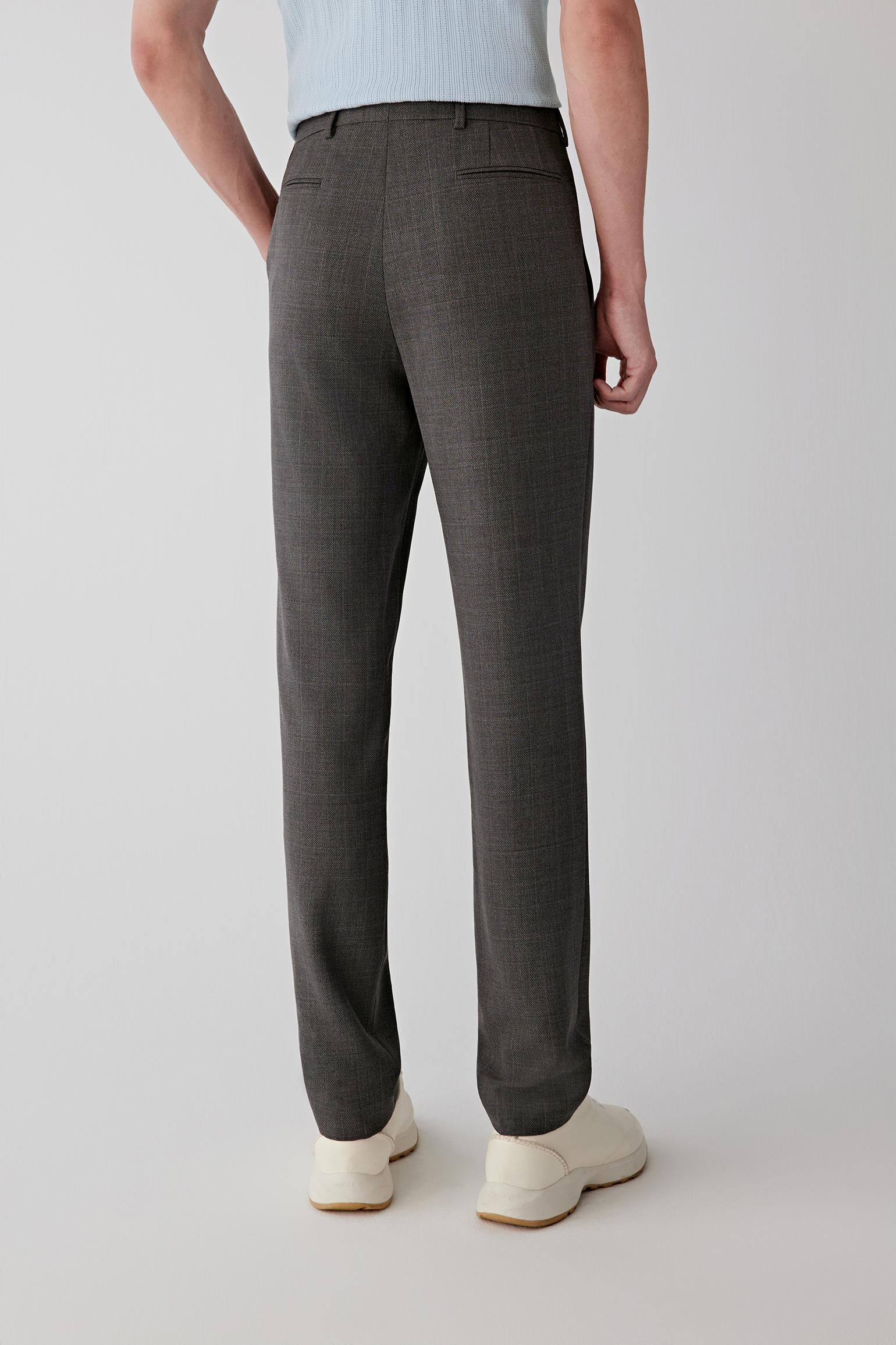 Back view showing the tailored fit and subtle check pattern.