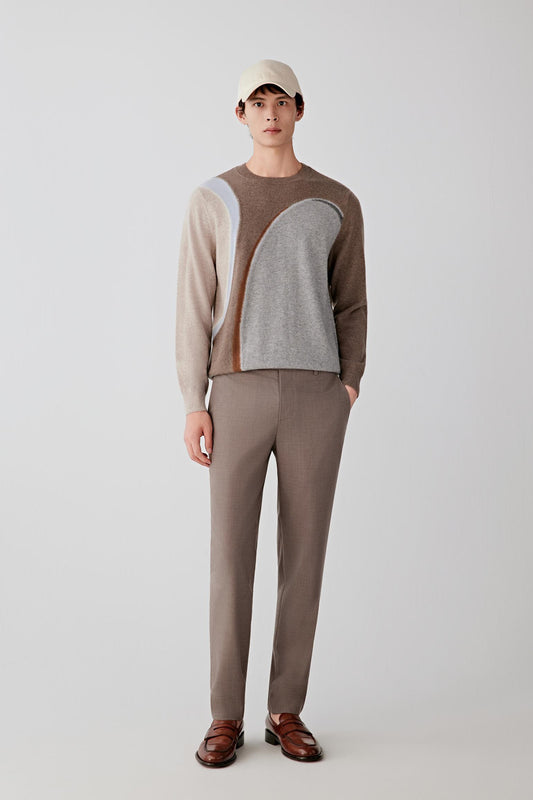 Full-length front view showing a relaxed fit with soft volume and natural drape through the body.