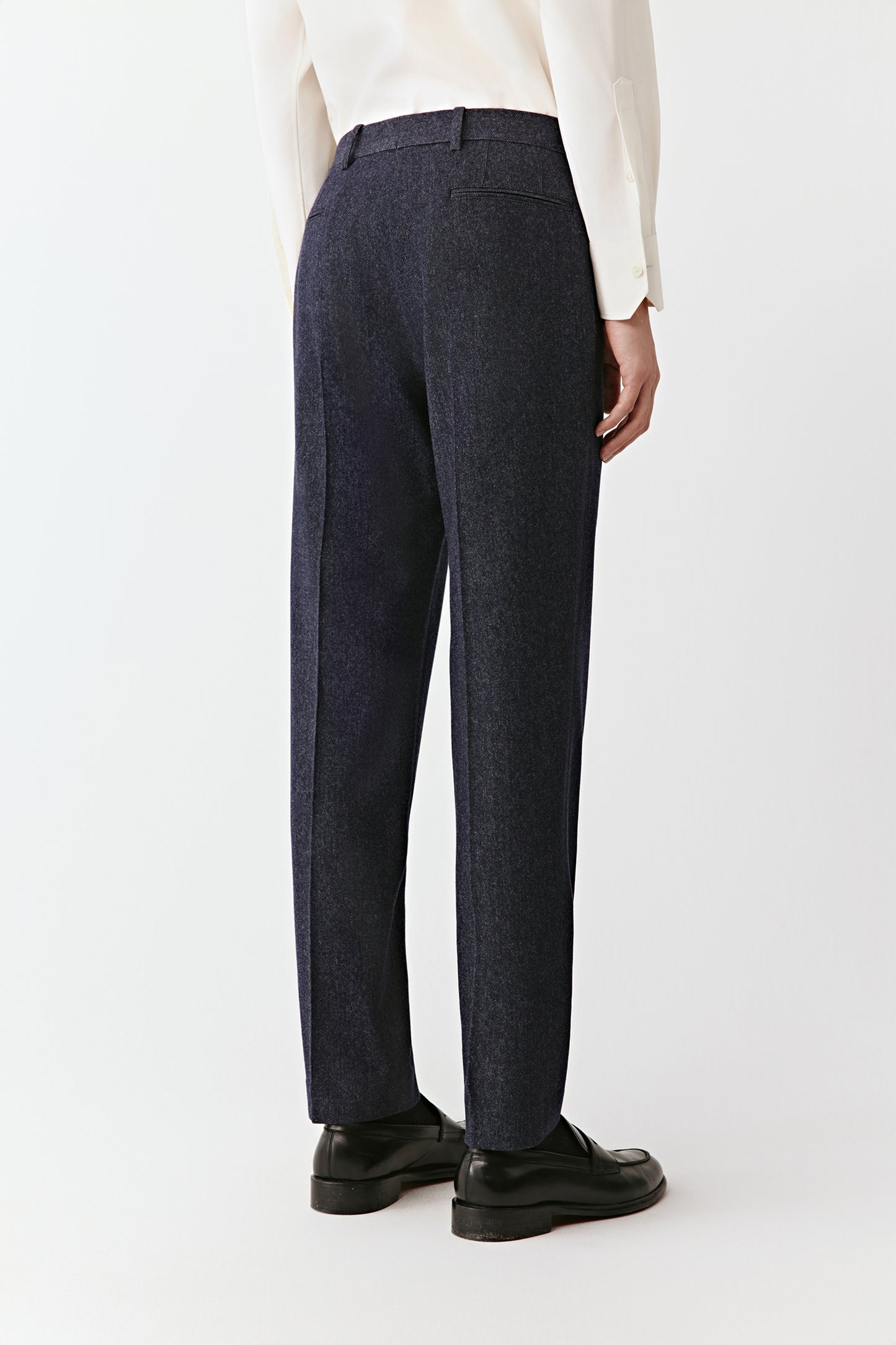 Trousers in Denim-Effect Wool