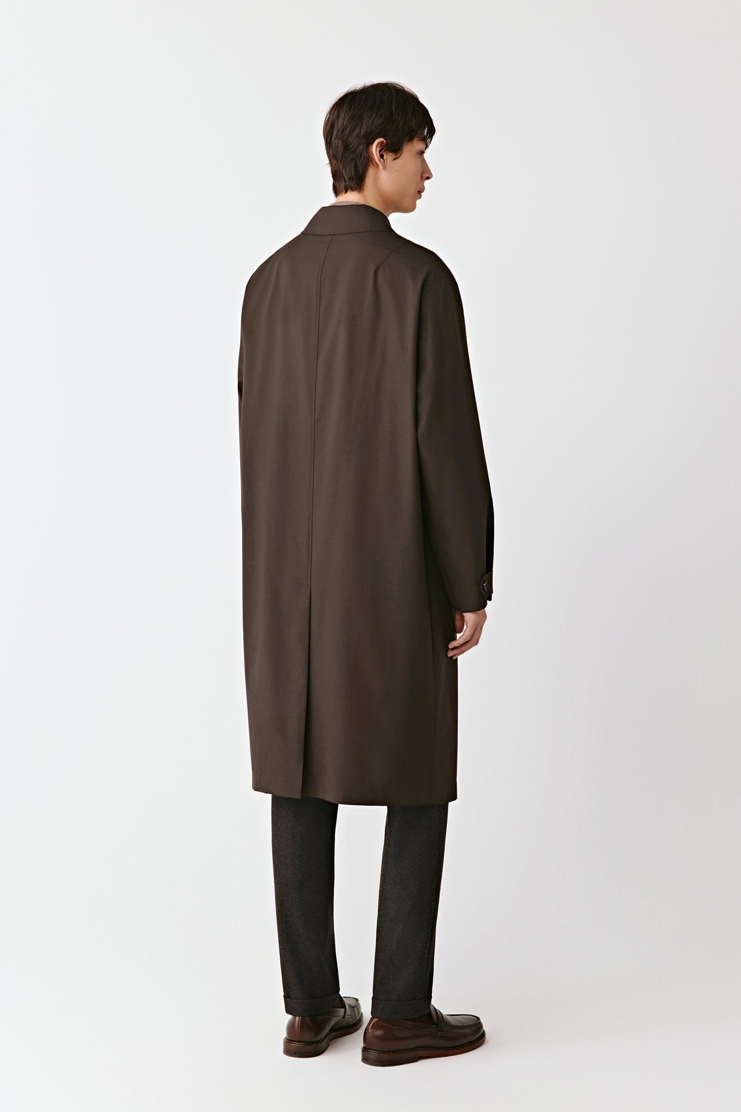 Worsted Wool and Silk Trench Coat