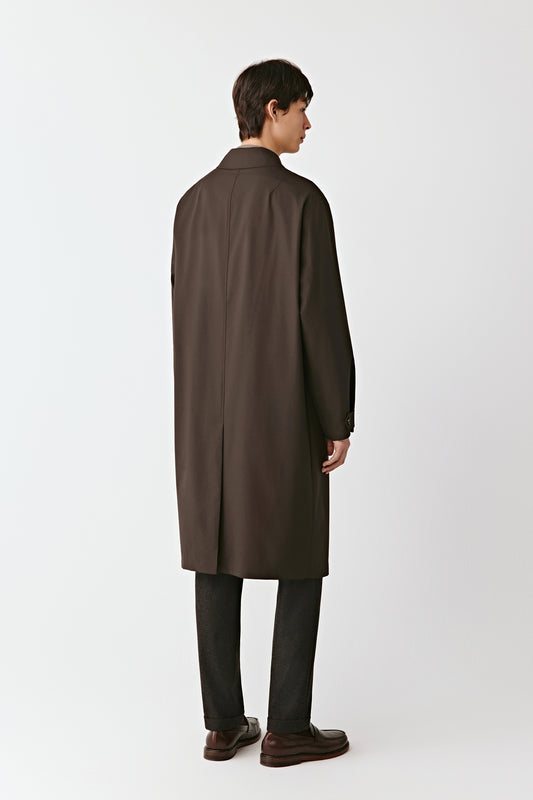 Worsted Wool and Silk Trench Coat