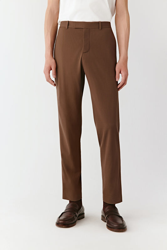 Straight-leg Trousers in worsted Wool