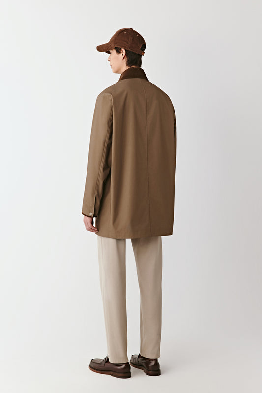 Cotton Jacket with Curduroy Collar