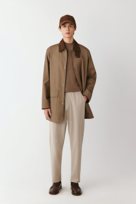 Cotton Jacket with Curduroy Collar