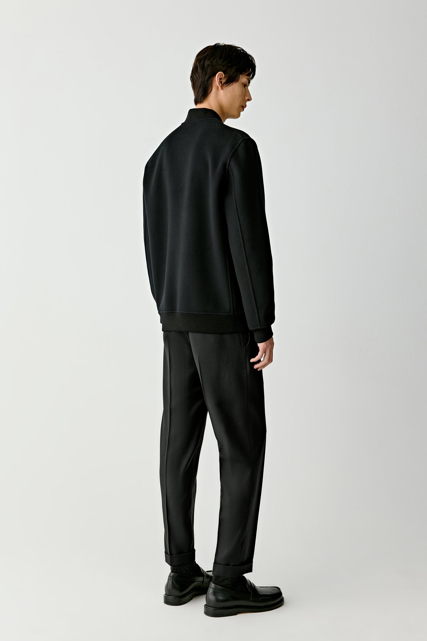 Zipped Jacket in Double-Faced Combed Wool