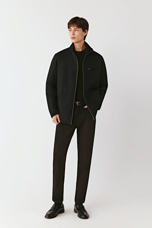 Down Blouson in Wool Flannel