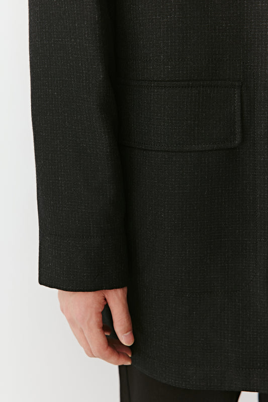 Coat in Quilted Flannel Wool