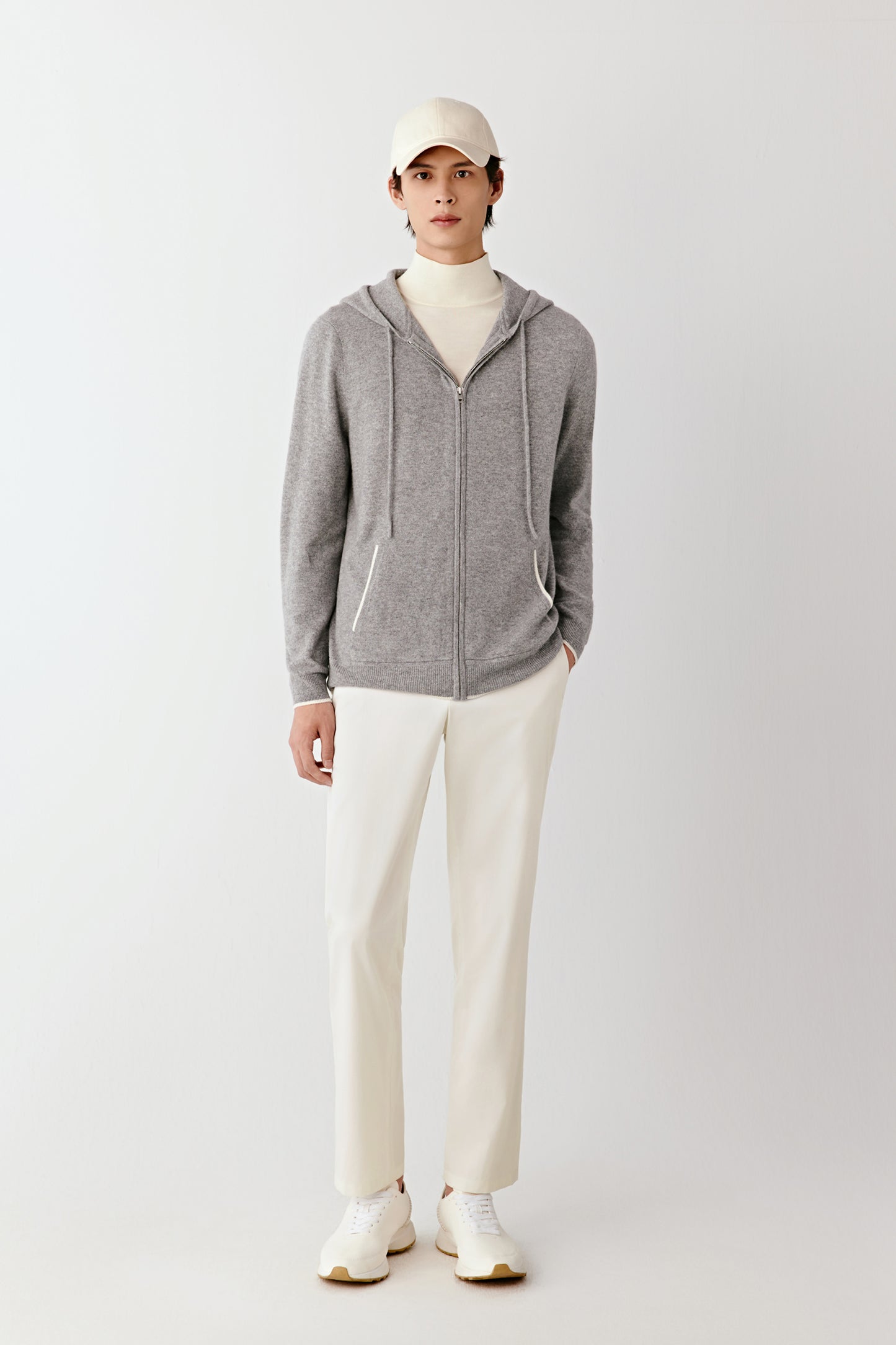 Zipped Cardigan in Cashmere