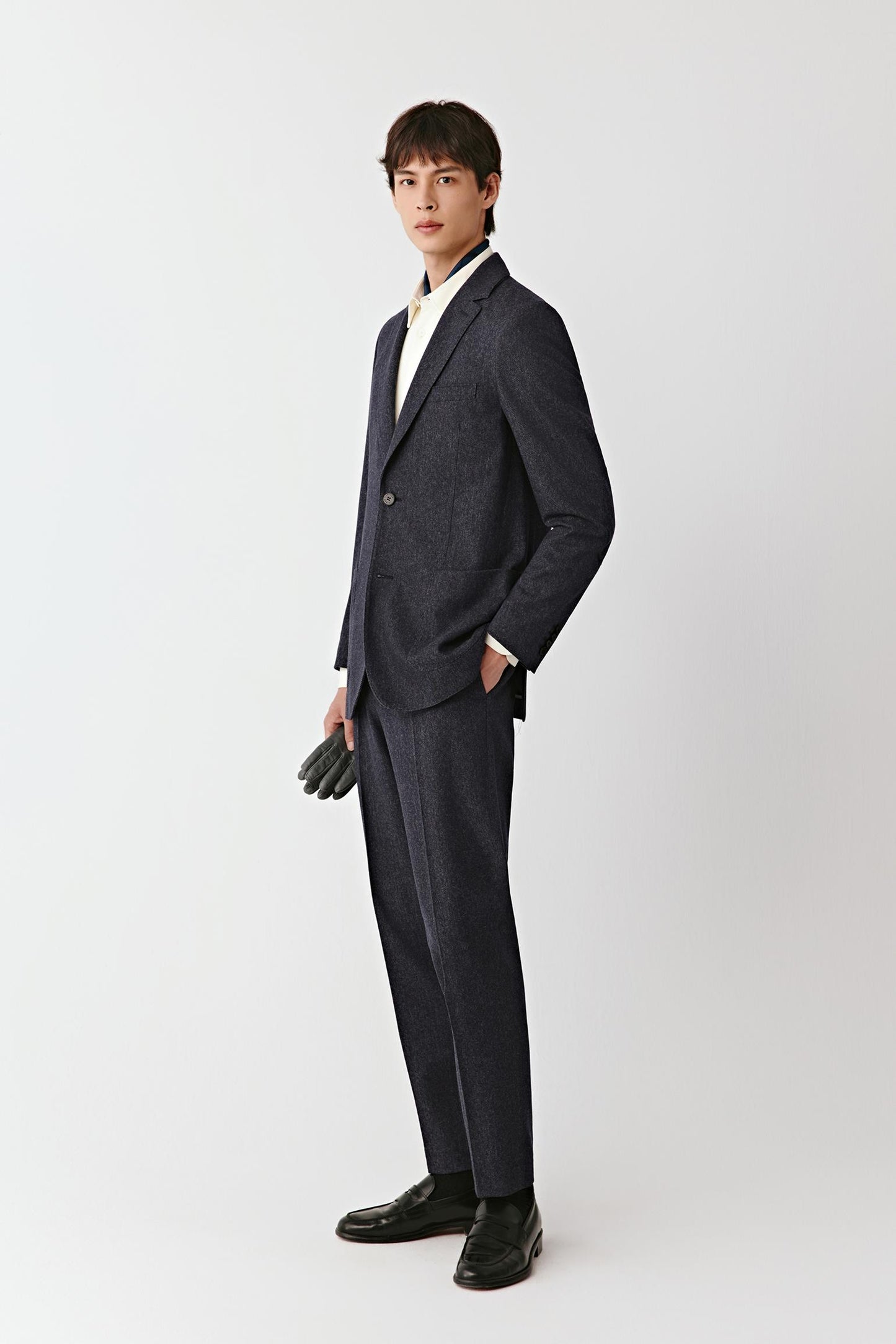 Jacket in Denim-Effect Wool