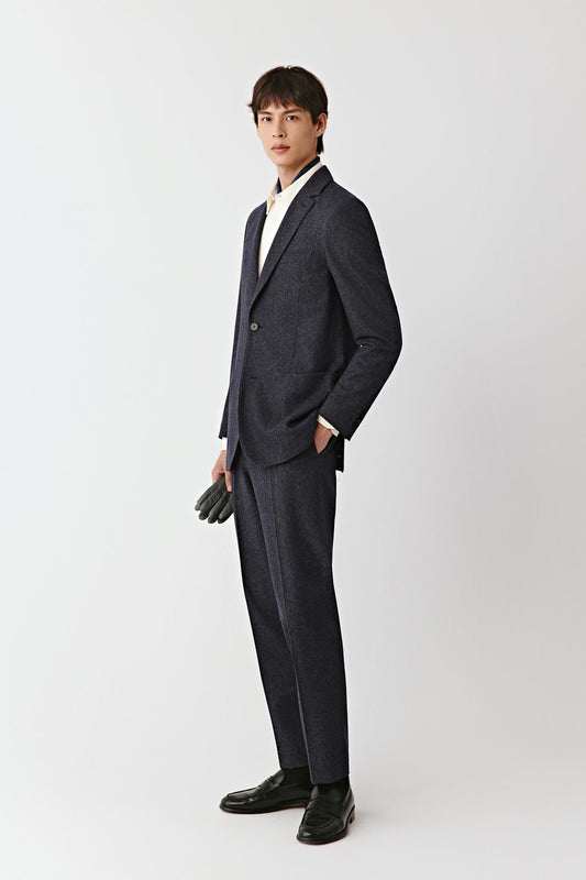 Jacket in Denim-Effect Wool