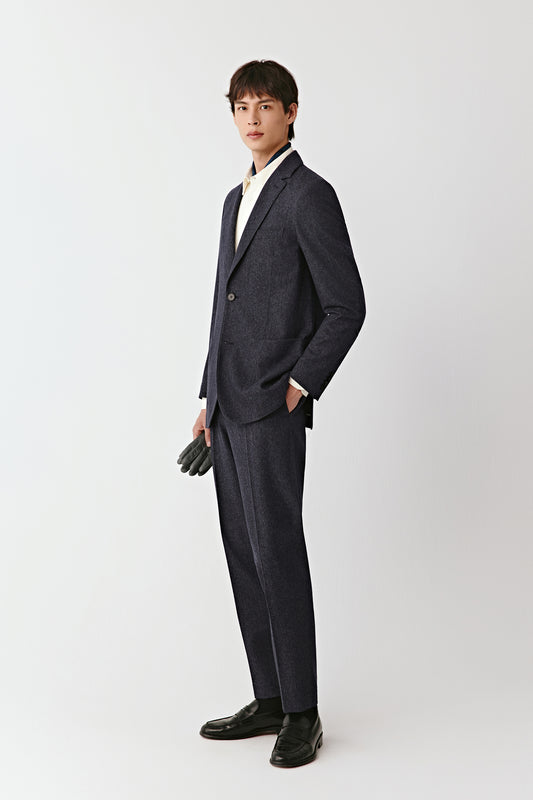 Trousers in Denim-Effect Wool