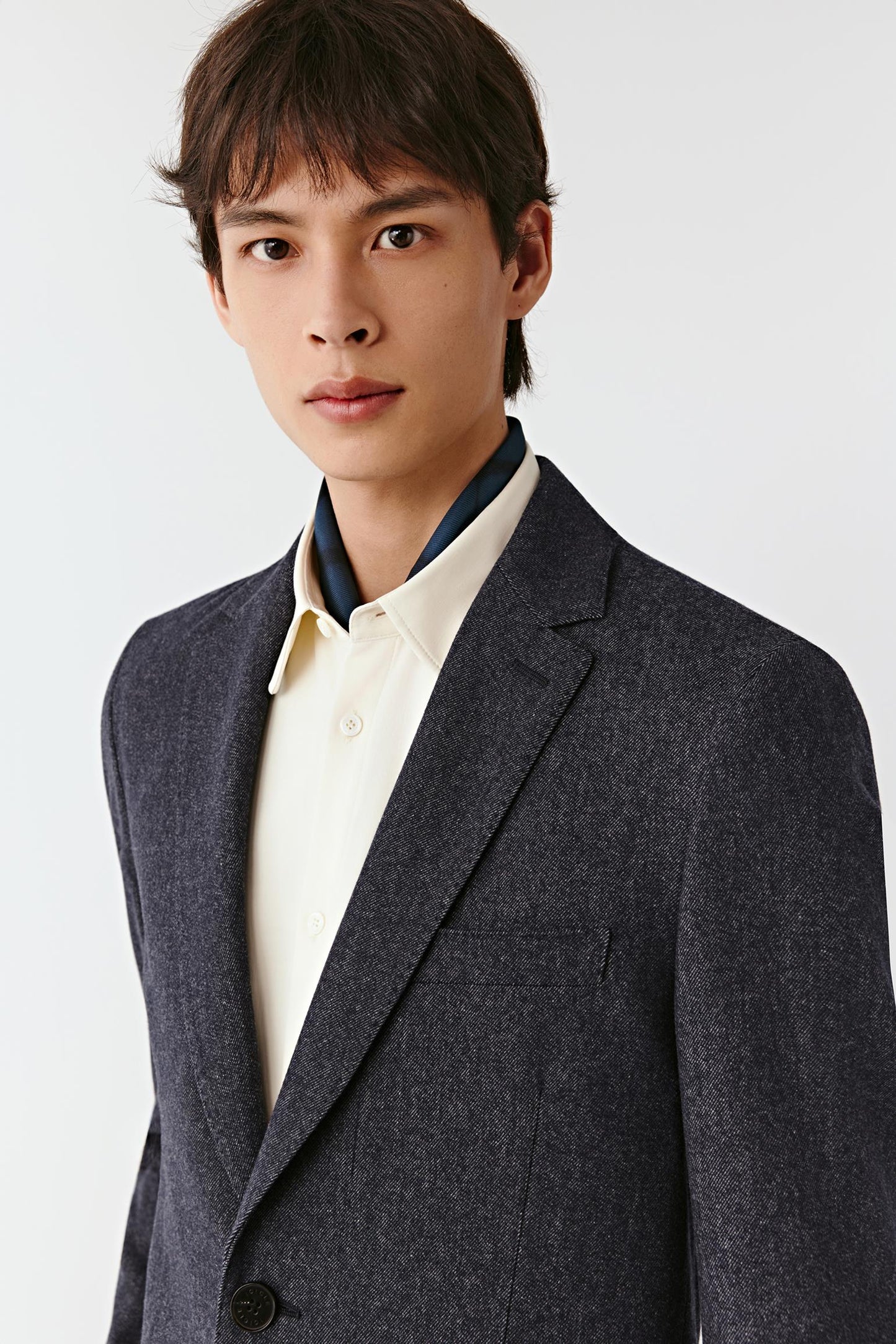Jacket in Denim-Effect Wool