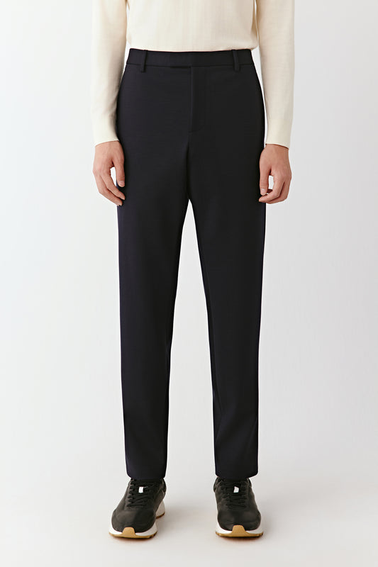 Trousers in Structured Wool-Blend Stretch